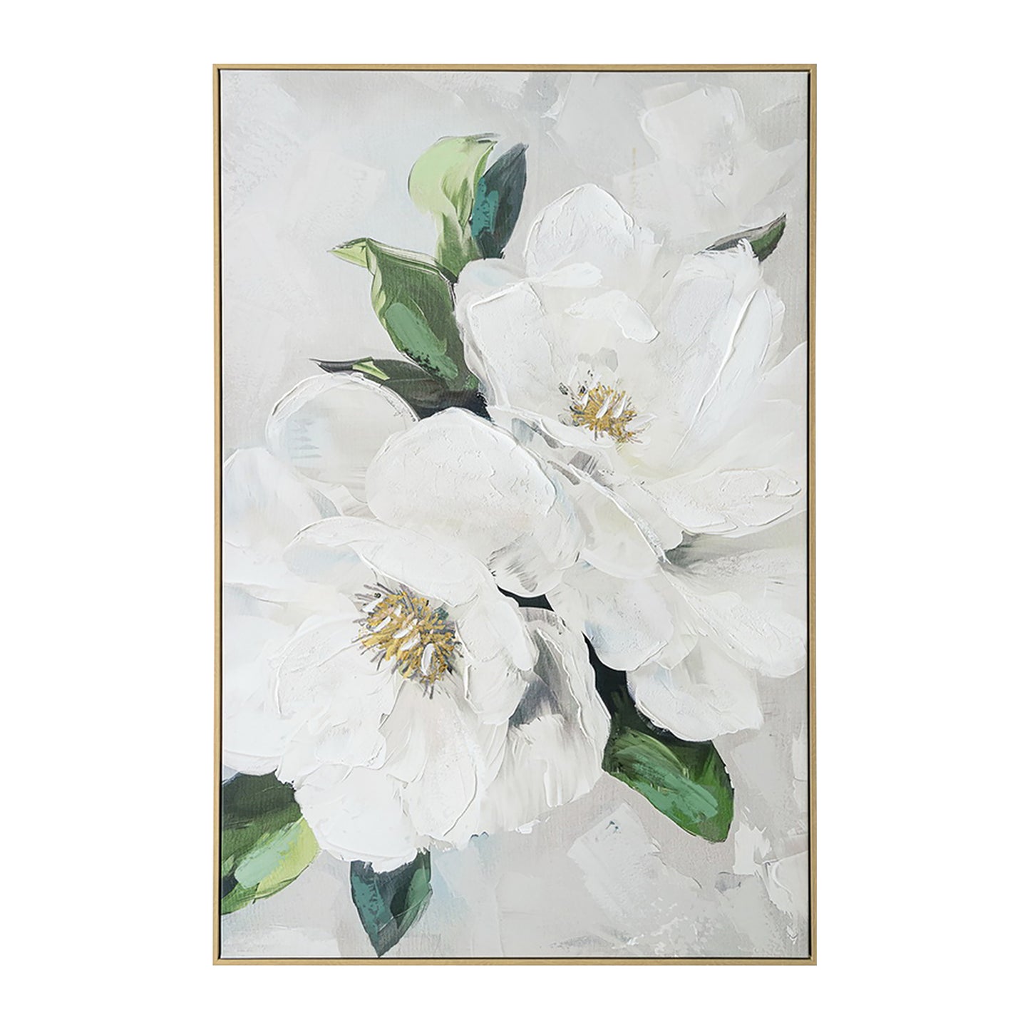 Urban Style Brushmarks Embellished Canvas White Magnolia