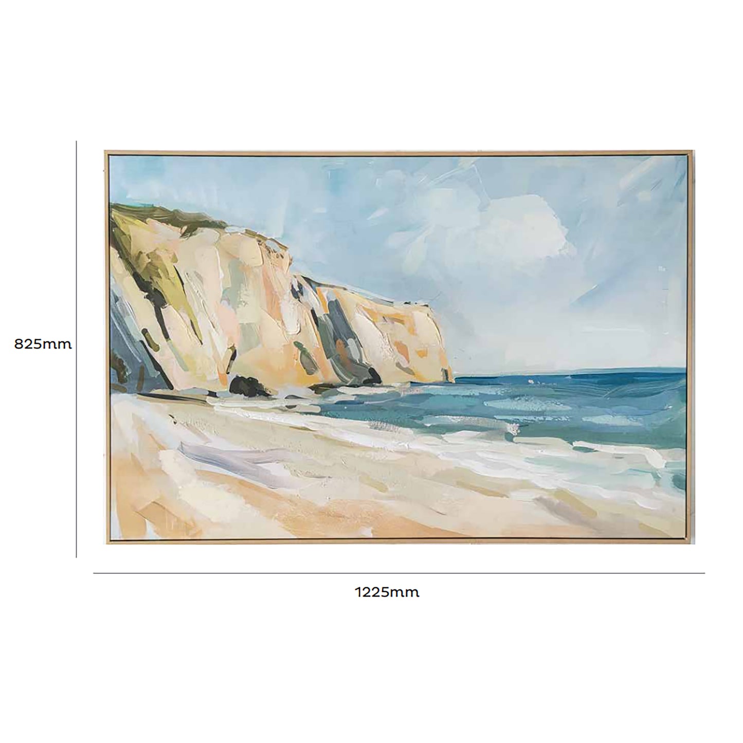 Urban Style Brushmarks Embellished Canvas Painted Shore