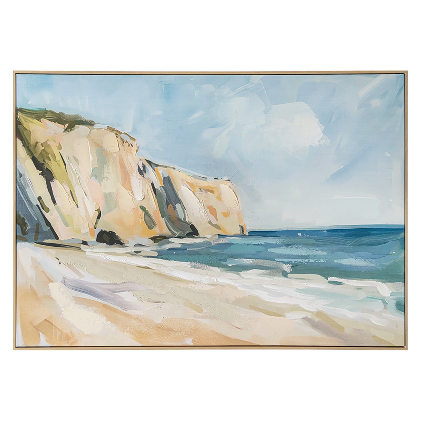 Urban Style Brushmarks Embellished Canvas Painted Shore