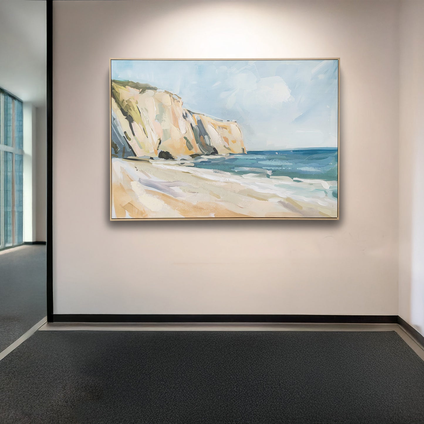 Urban Style Brushmarks Embellished Canvas Painted Shore