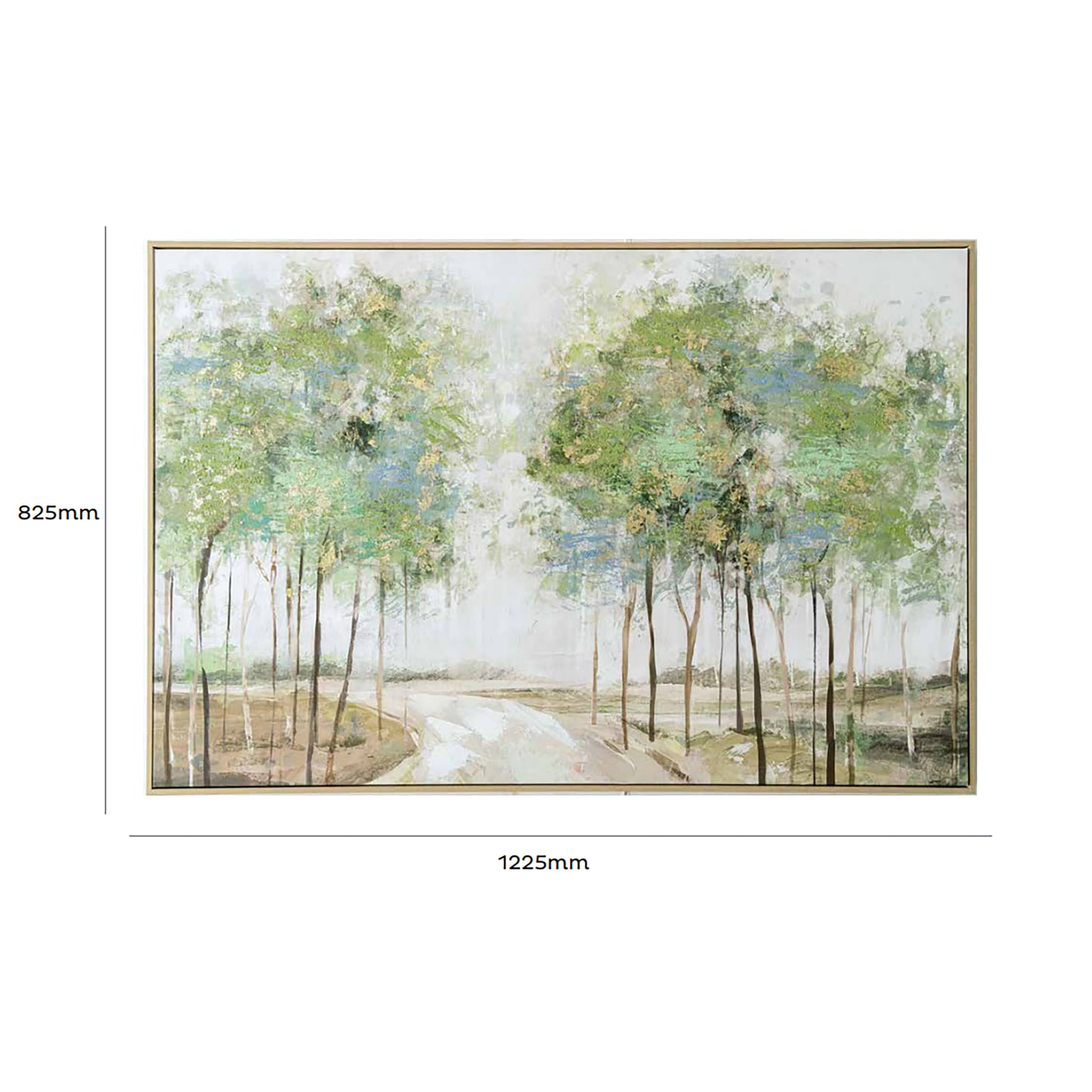 Urban Style Brushmarks Embellished Canvas Forrest Path