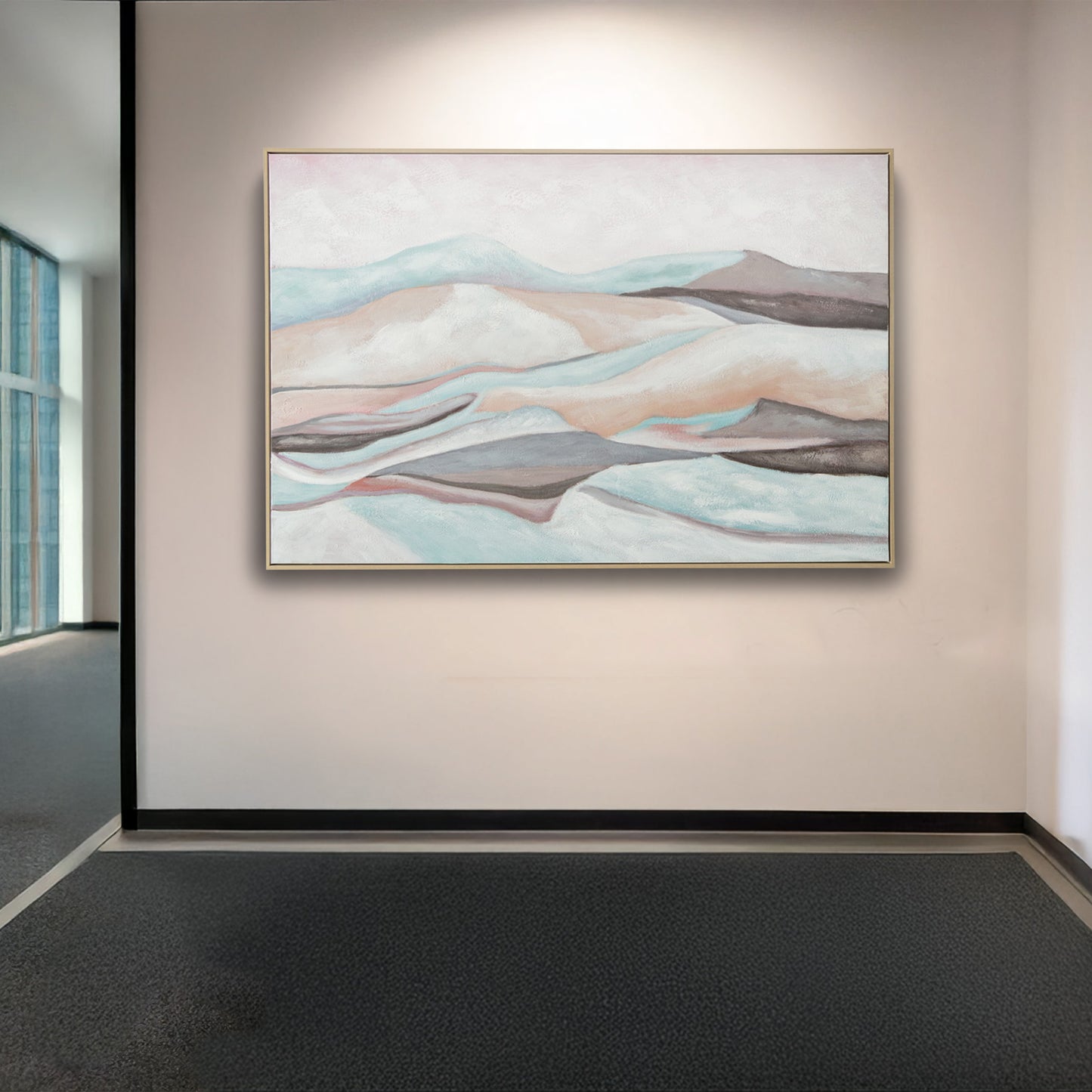 Urban Style Brushmarks Oil Painting Textured Mountain Landscape