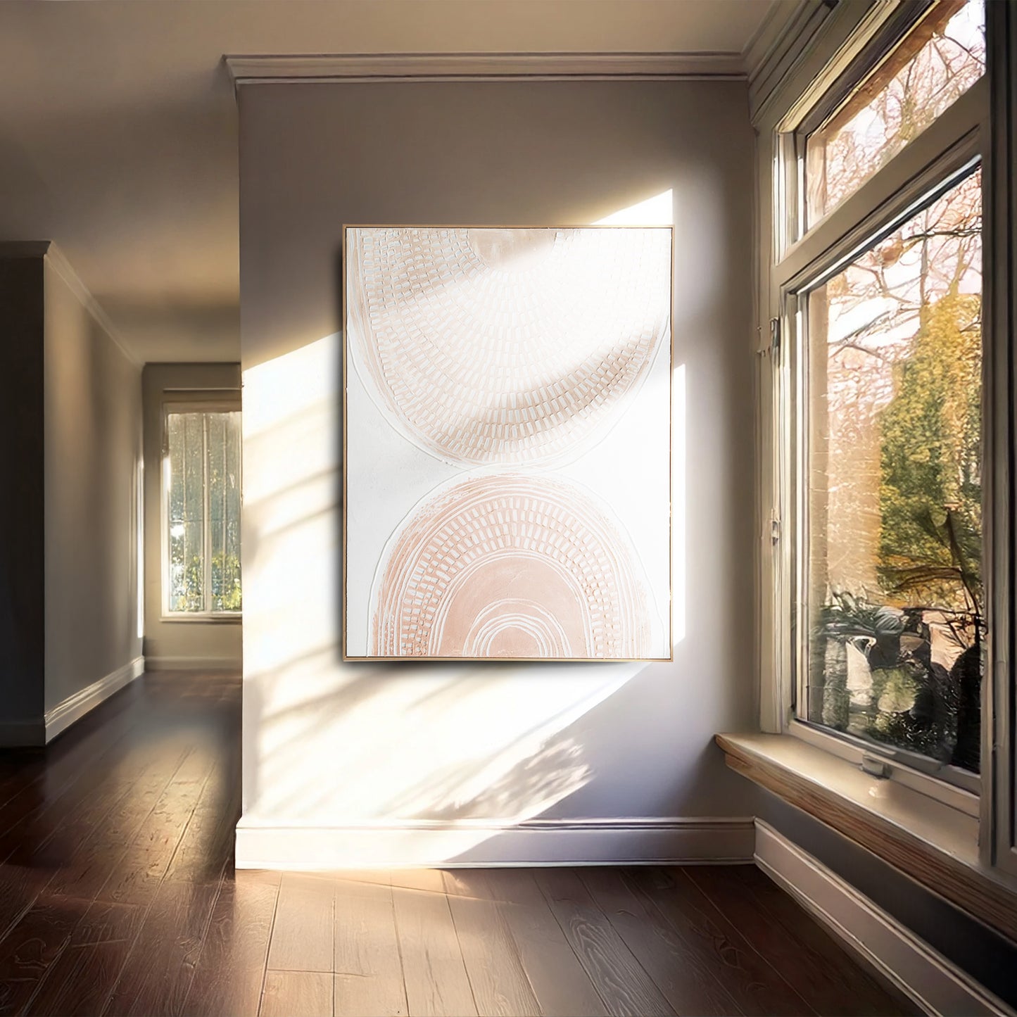 Urban Style Brushmarks Oil Painting Textured Blush Arches