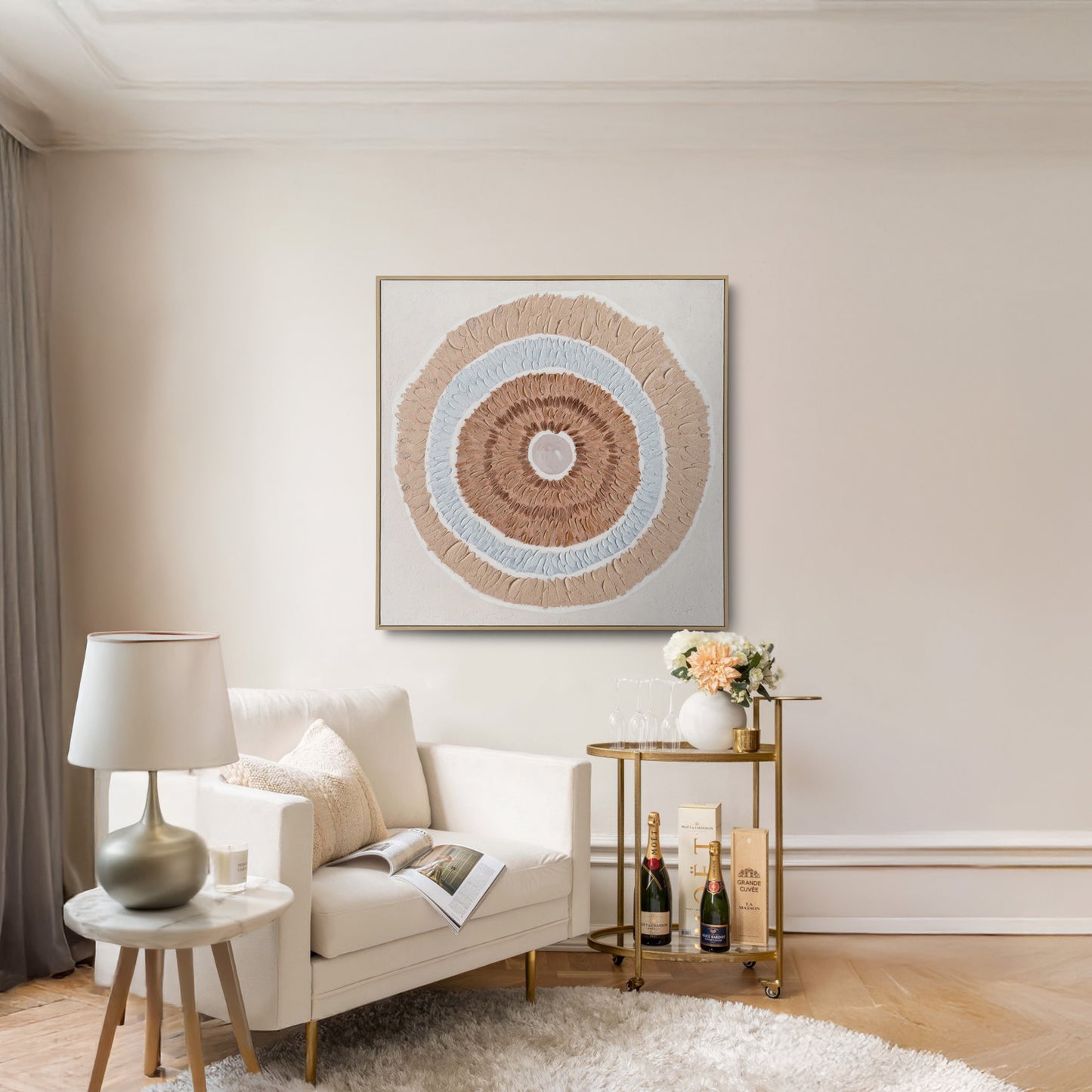 Urban Style Brushmarks Oil Painting Textured Natural Ring