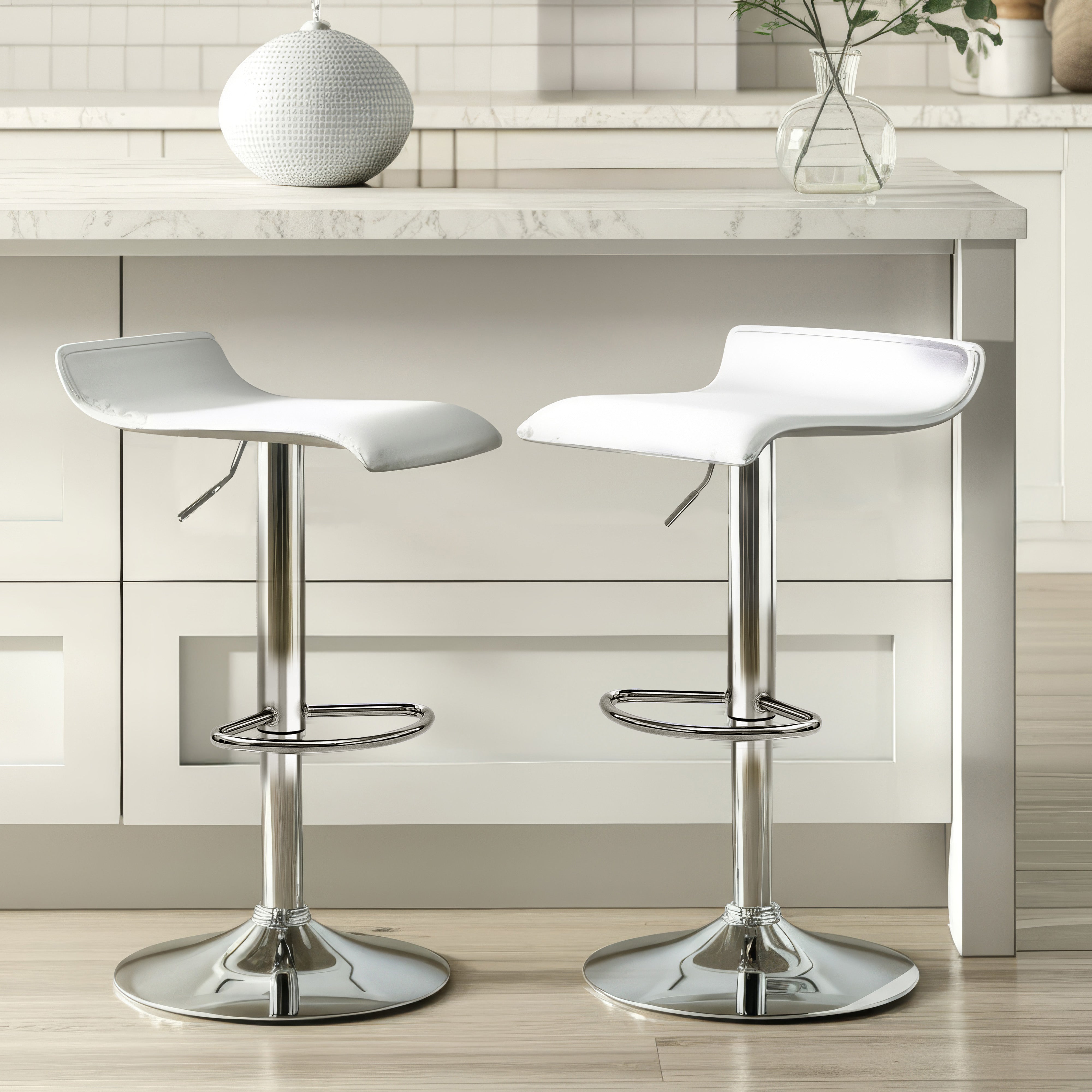 Chrome And White Bar Stool Urban Style Craig Bar Stools Gas Lift