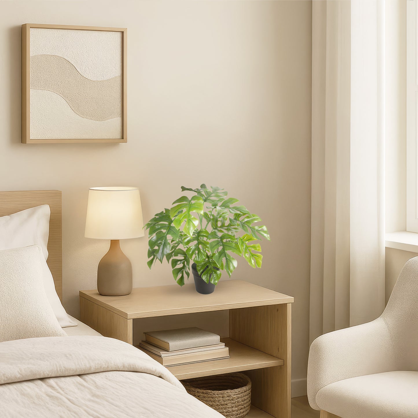 Urbanstyle Faux Real Rhaphidophora Plant – Natural Style, Zero Effort