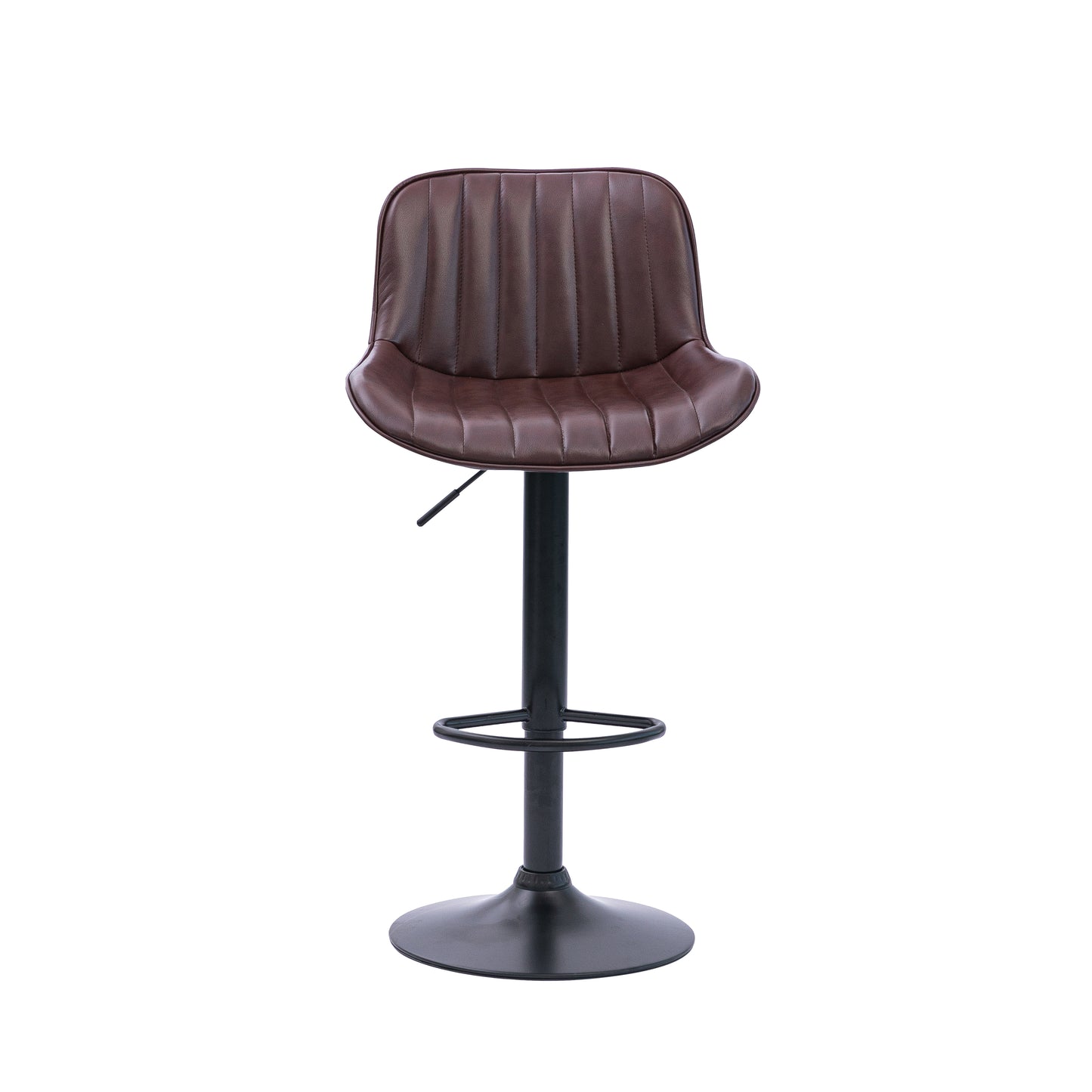 Urban Style Frank Bar Stools Gas Lift Black Metal Brown PU Pair