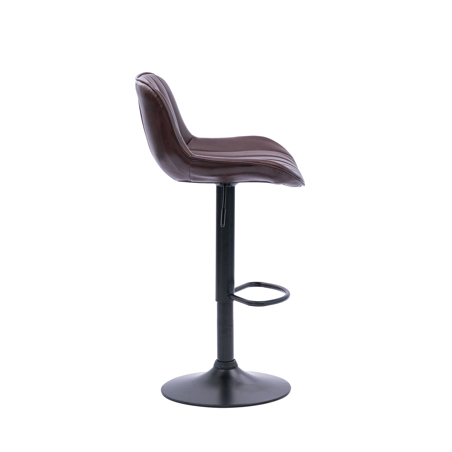 Urban Style Frank Bar Stools Gas Lift Black Metal Brown PU Pair