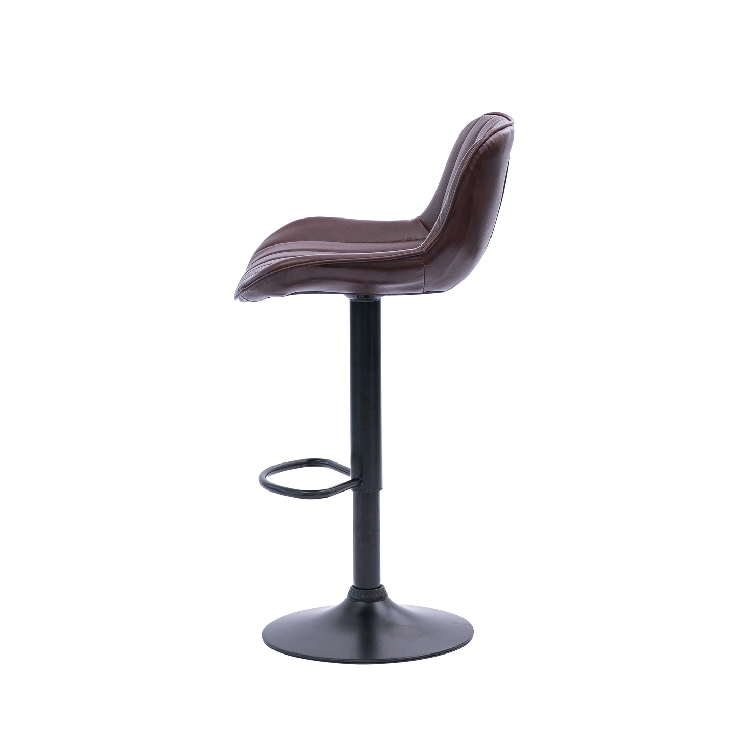 Urban Style Frank Bar Stools Gas Lift Black Metal Brown PU Pair