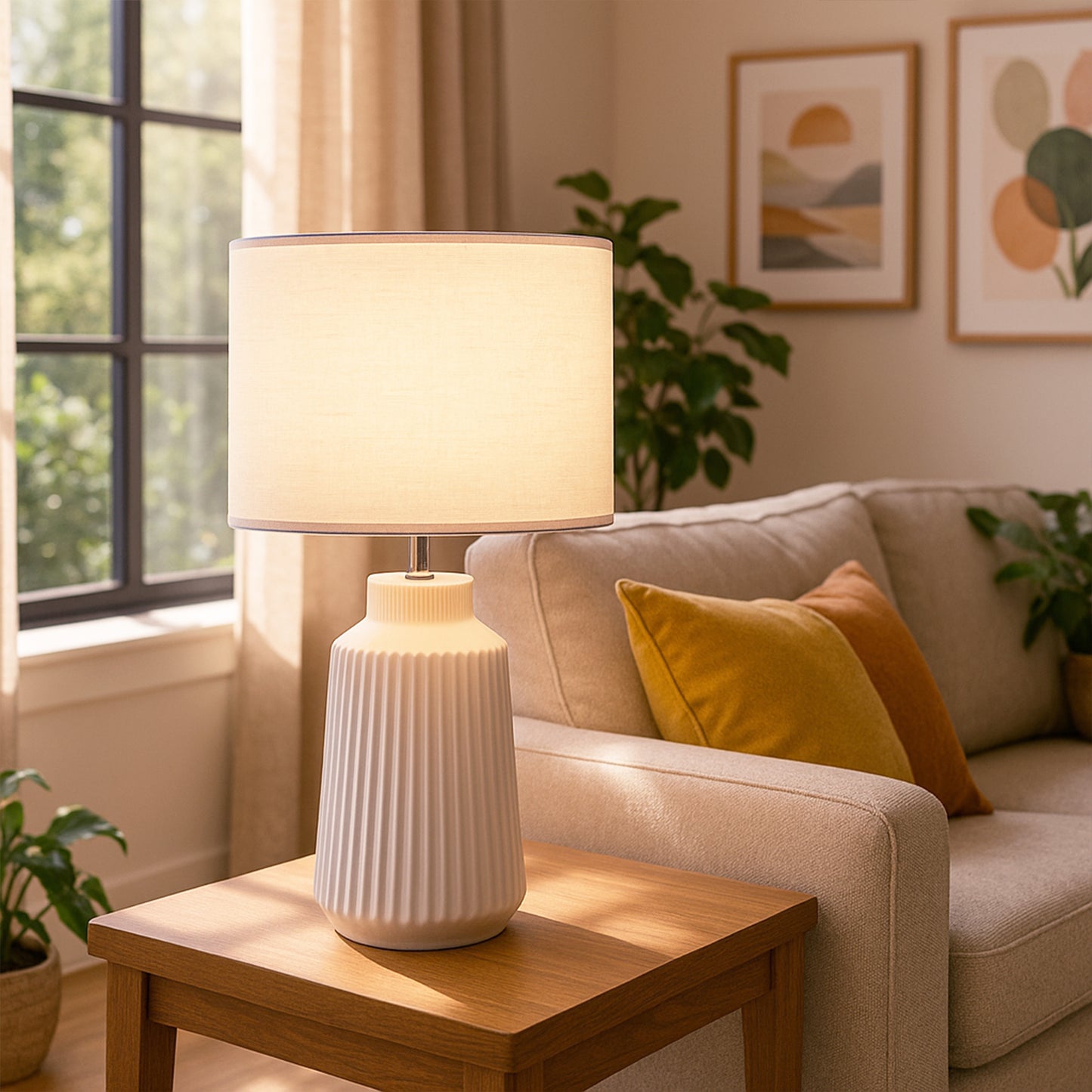 Urban Style Fiona Table Lamp White