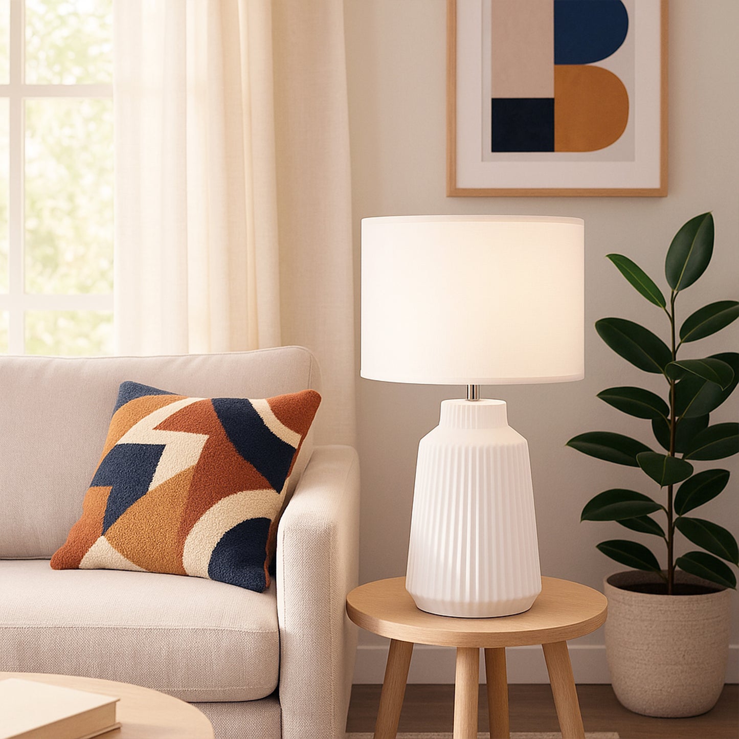 Urban Style Fiona Table Lamp White