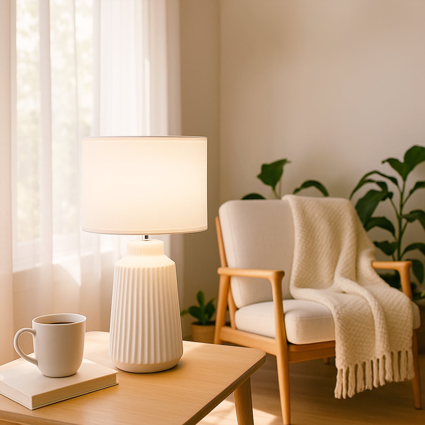 Urban Style Fiona Table Lamp White