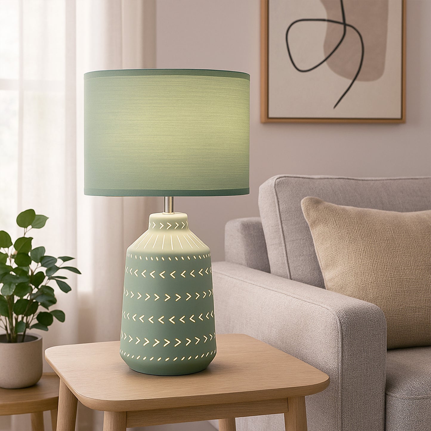 Urban Style Grace Table Lamp Green