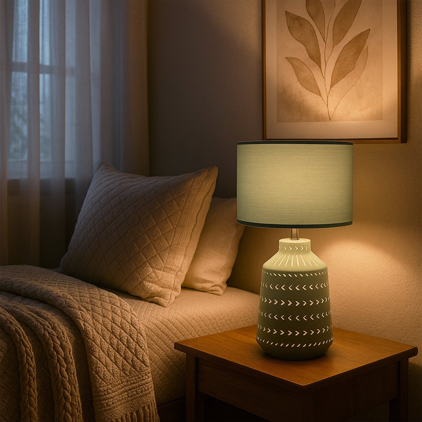 Urban Style Grace Table Lamp Green