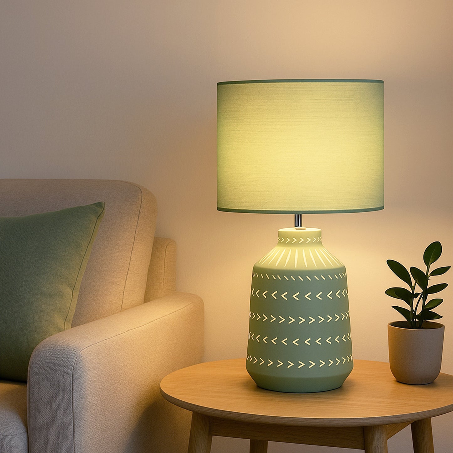 Urban Style Grace Table Lamp Green