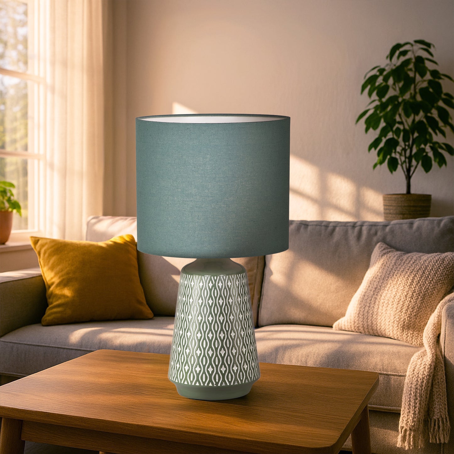 Urban Style Inga Table Lamp Green