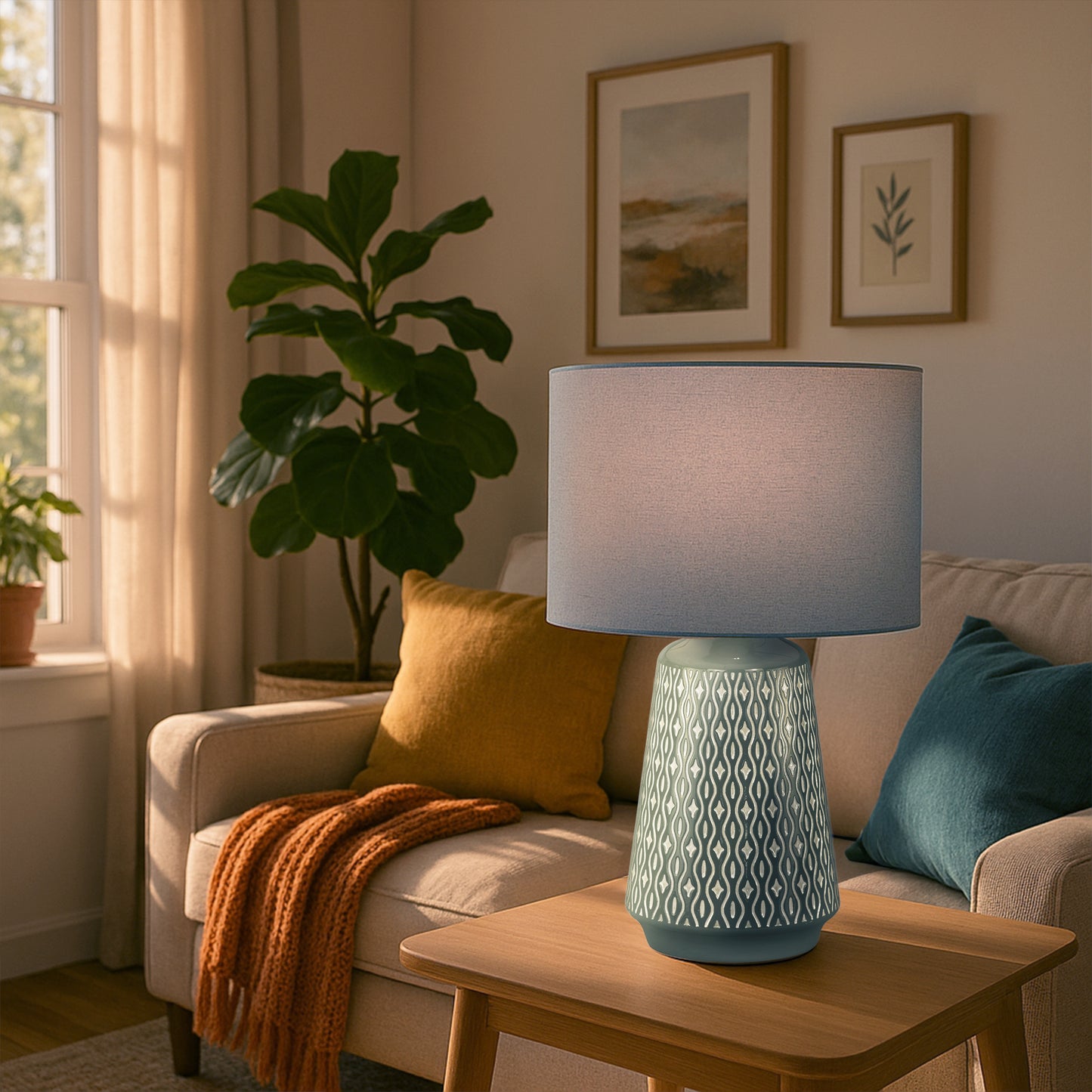 Urban Style Inga Table Lamp Green