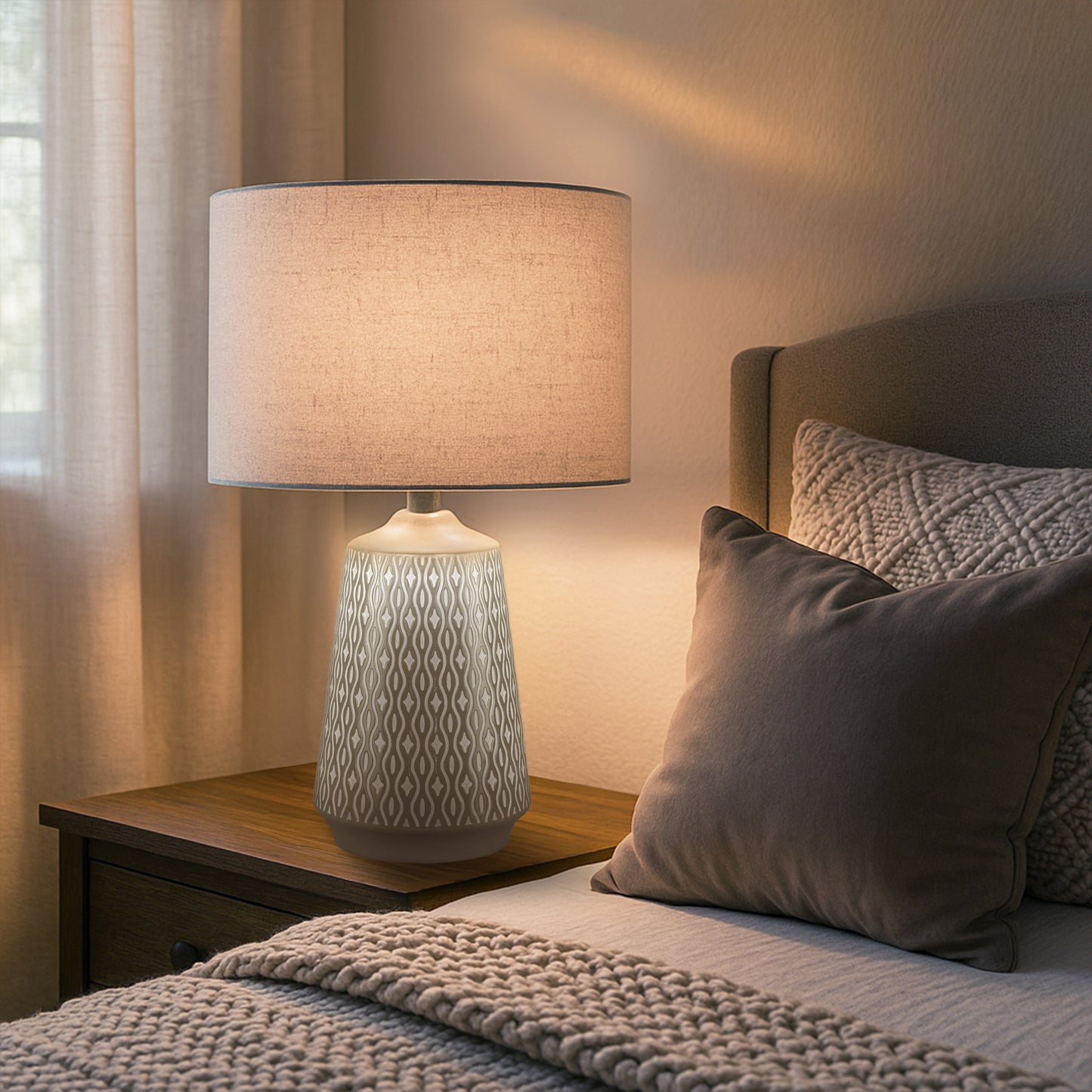 Urban Style Inga Table Lamp Grey