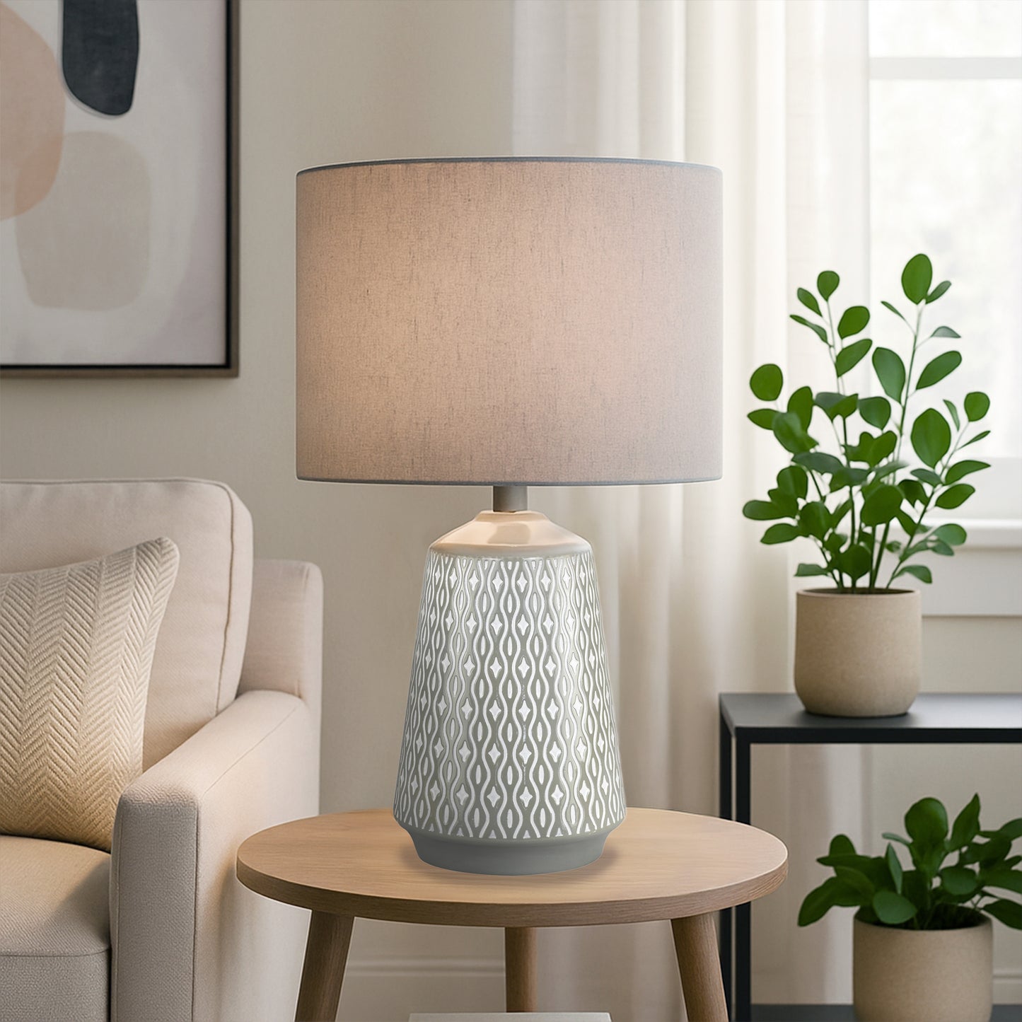 Urban Style Inga Table Lamp Grey