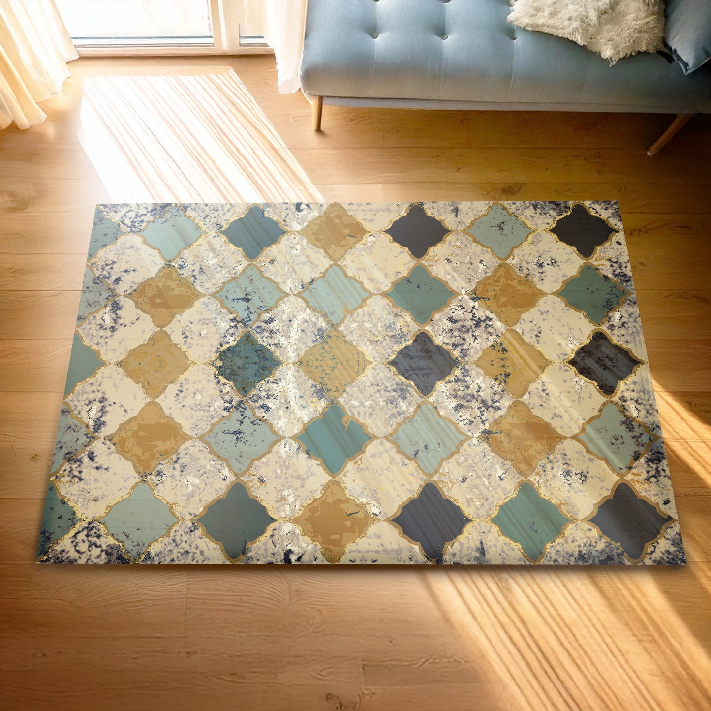 Urban Style Bazaar Printed Microfibre Rug – Turkish Tiles | 160x240cm