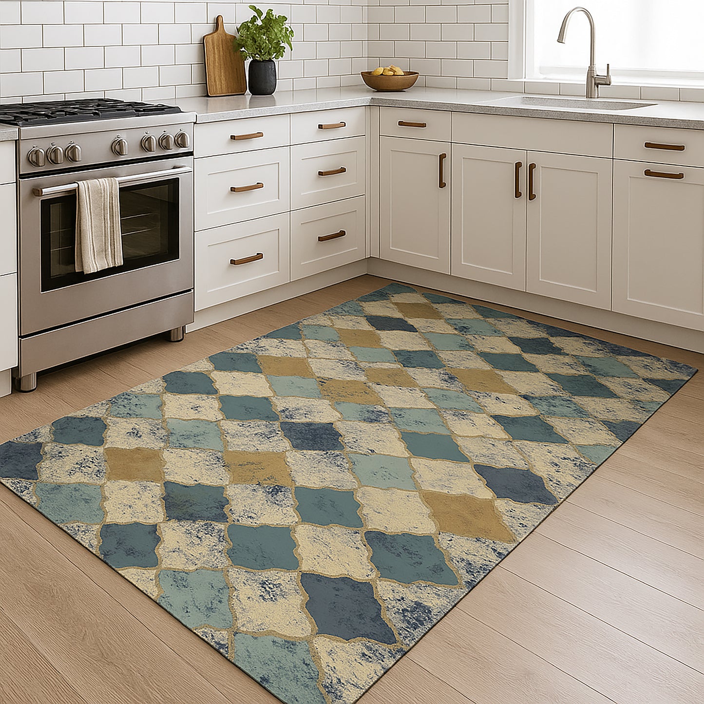 Urban Style Bazaar Printed Microfibre Rug – Turkish Tiles | 160x240cm