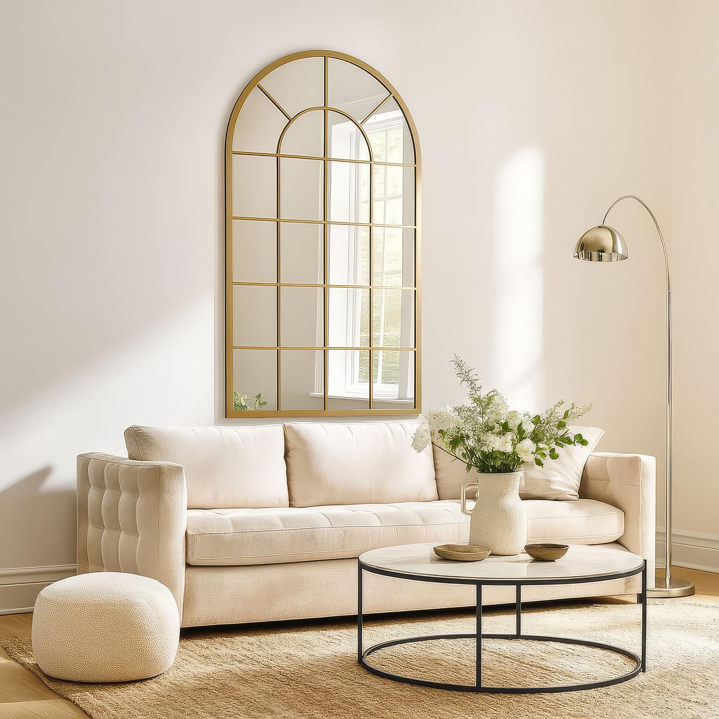 Urban Style Reflections Arch Mirror – Gold | 80cm x 120cm