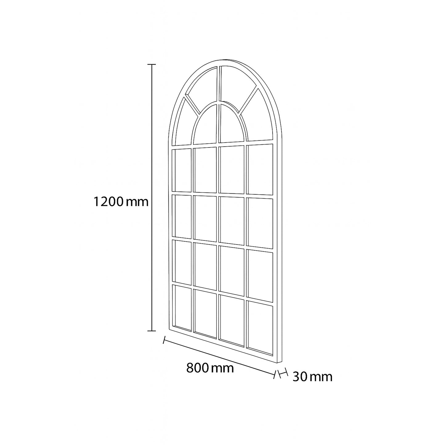 Urban Style Reflections Arch Mirror – Gold | 80cm x 120cm