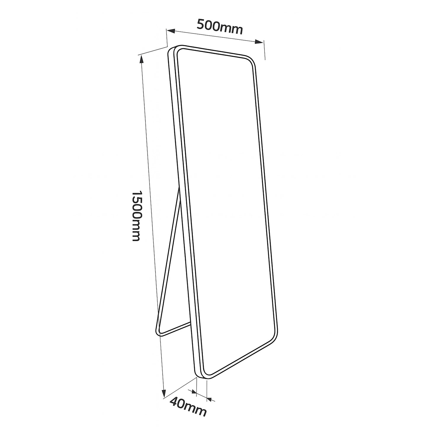 Urban Style Reflections Free Standing Mirror – Black | 150cm