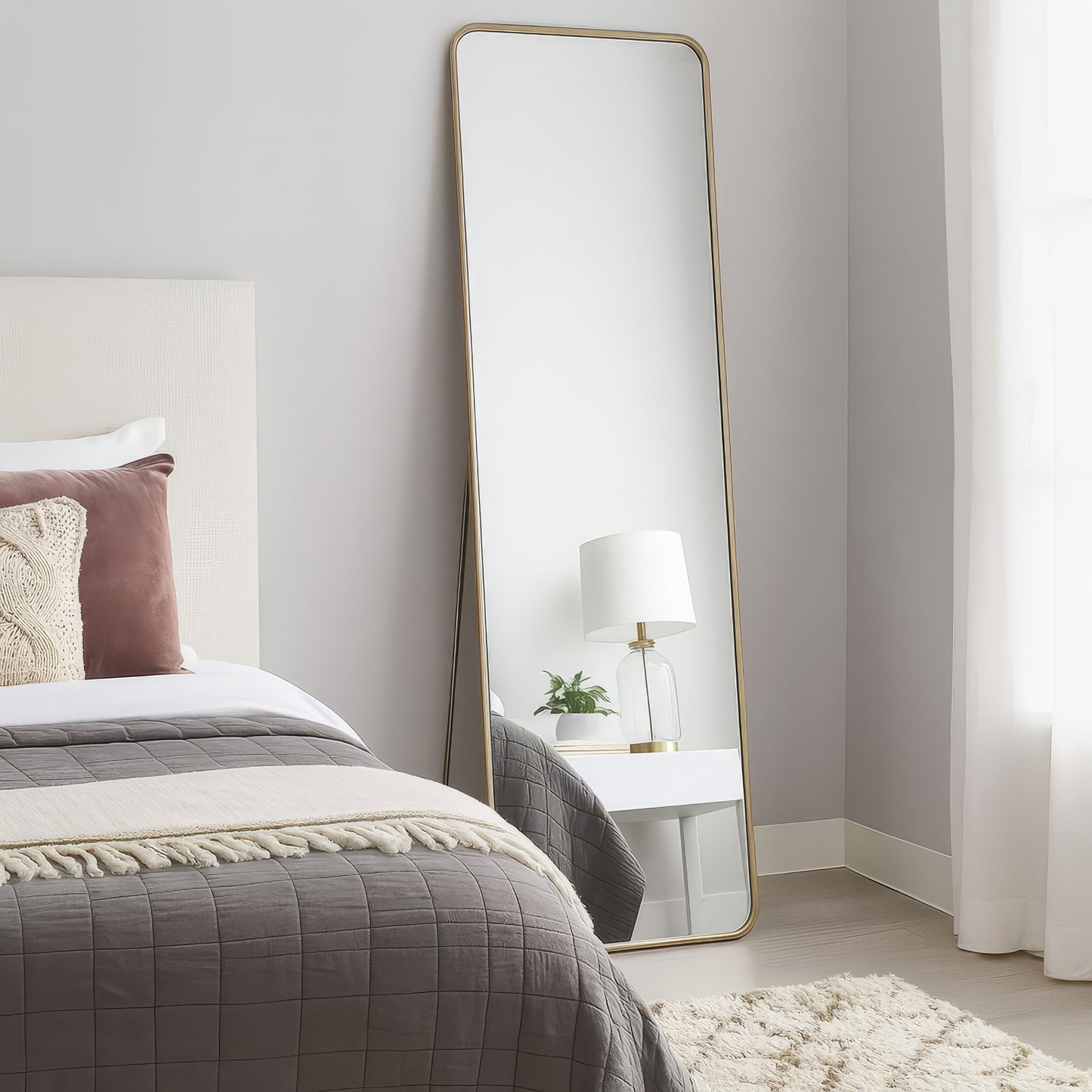 Urban Style Reflections Free Standing Mirror – Gold | 150cm