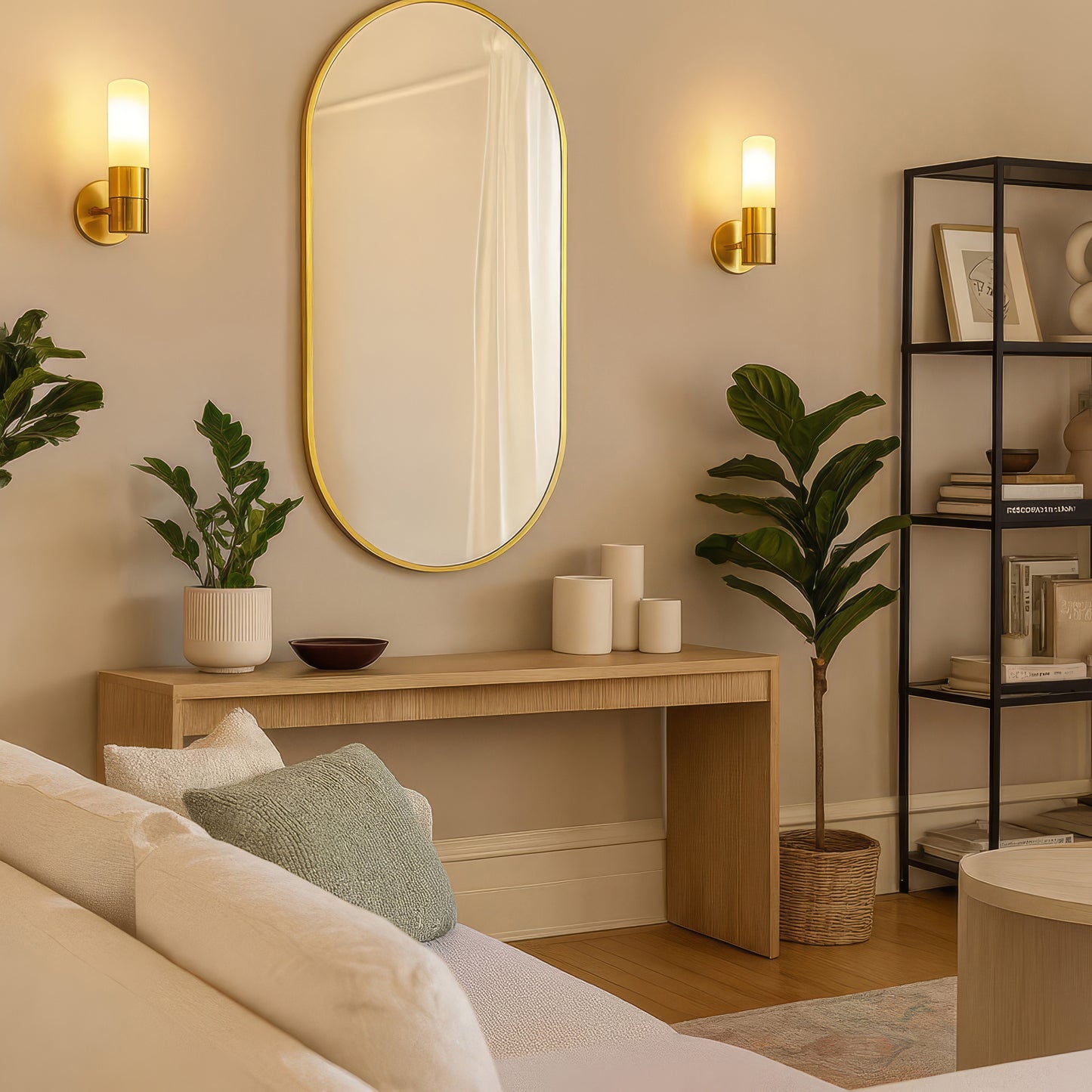 Urban Style Reflections Oval Mirror – Gold | 120cm