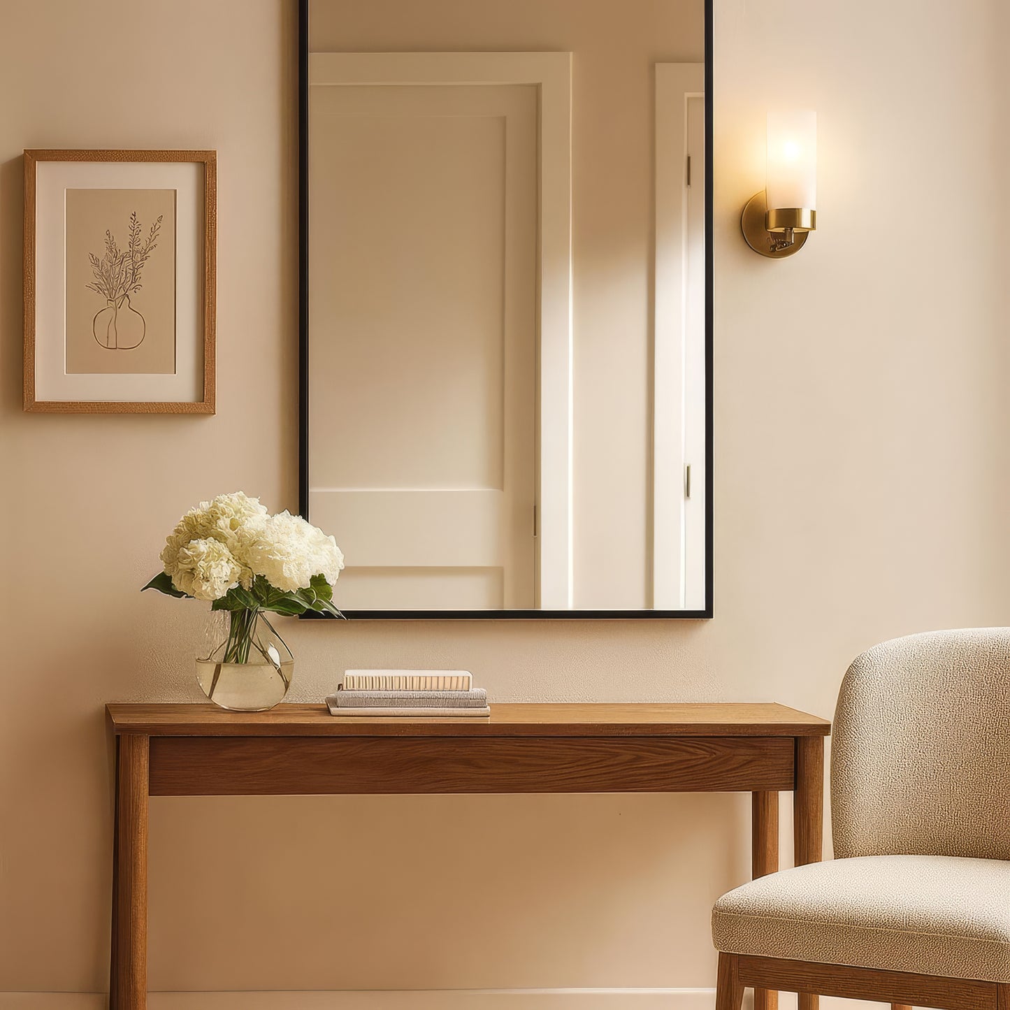 Urban Style Reflections Rectangular Mirror – Black | 90cm