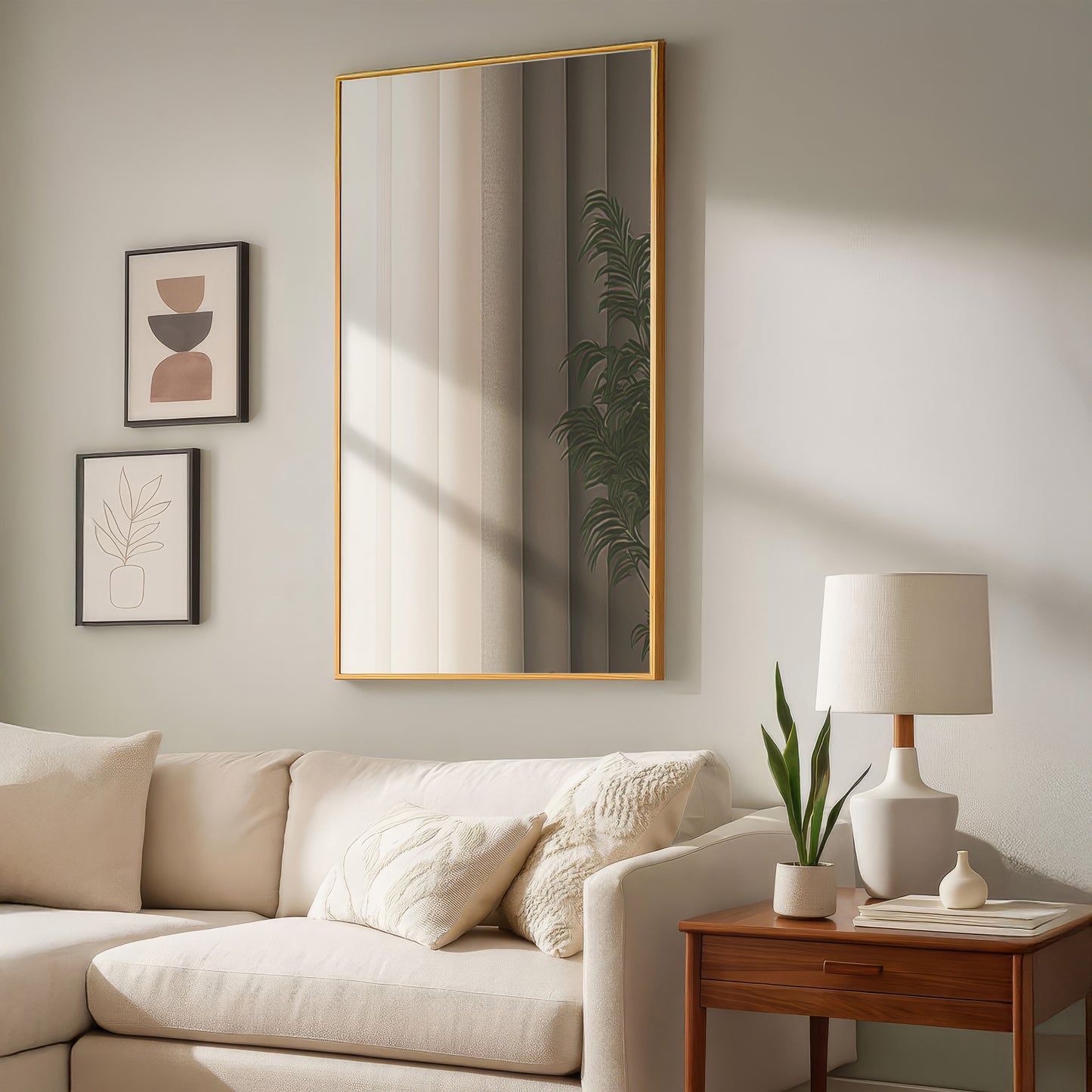 Urban Style Reflections Rectangular Mirror – Gold | 90cm
