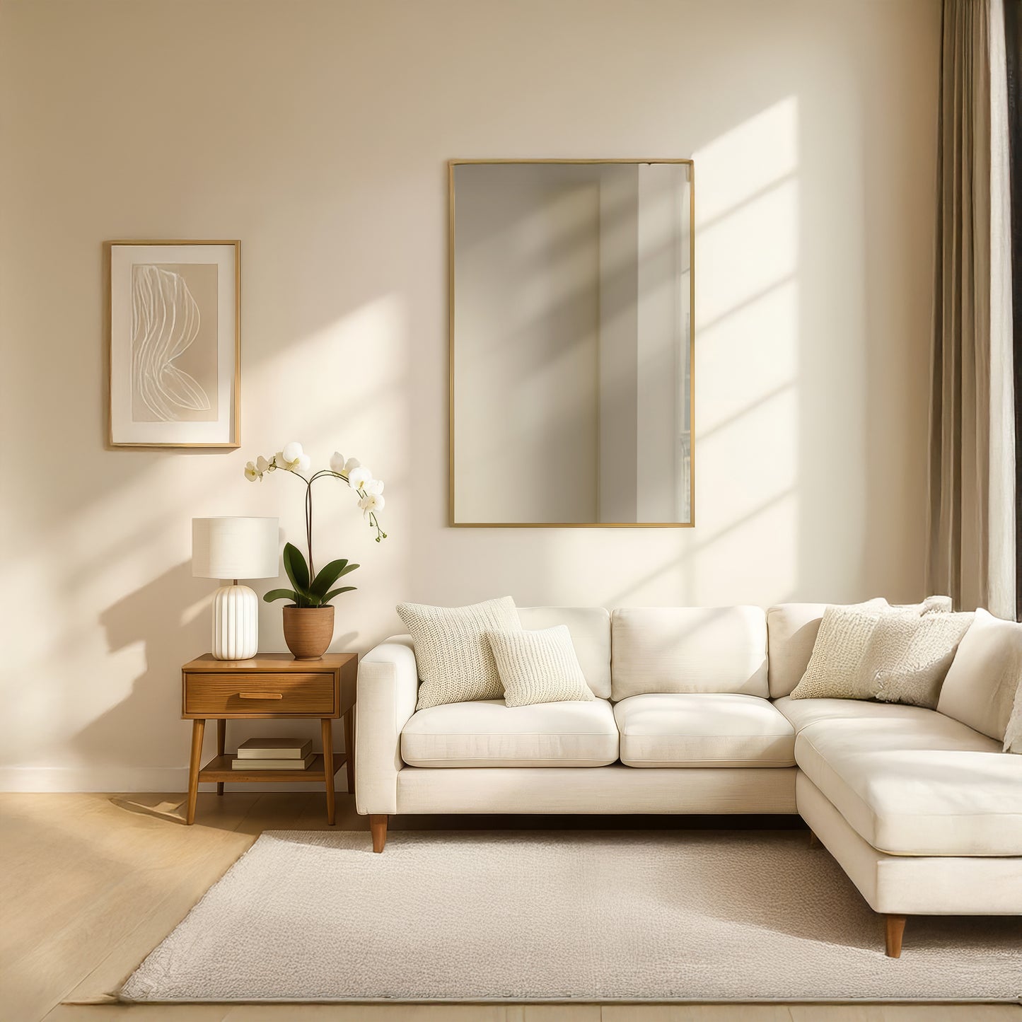 Urban Style Reflections Rectangular Mirror – Gold | 90cm