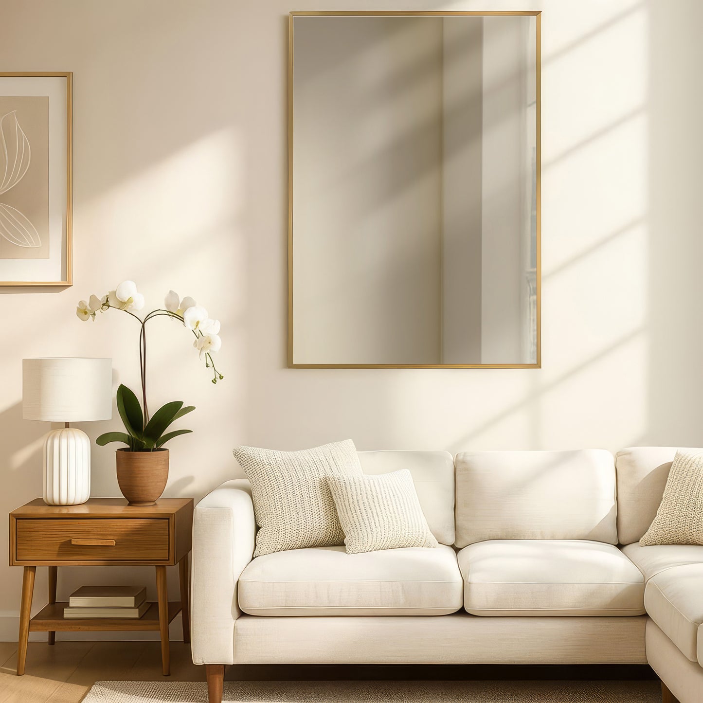 Urban Style Reflections Rectangular Mirror – Gold | 90cm