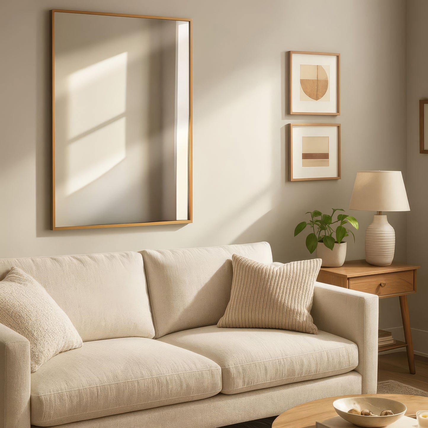 Urban Style Reflections Rectangular Mirror – Gold | 90cm