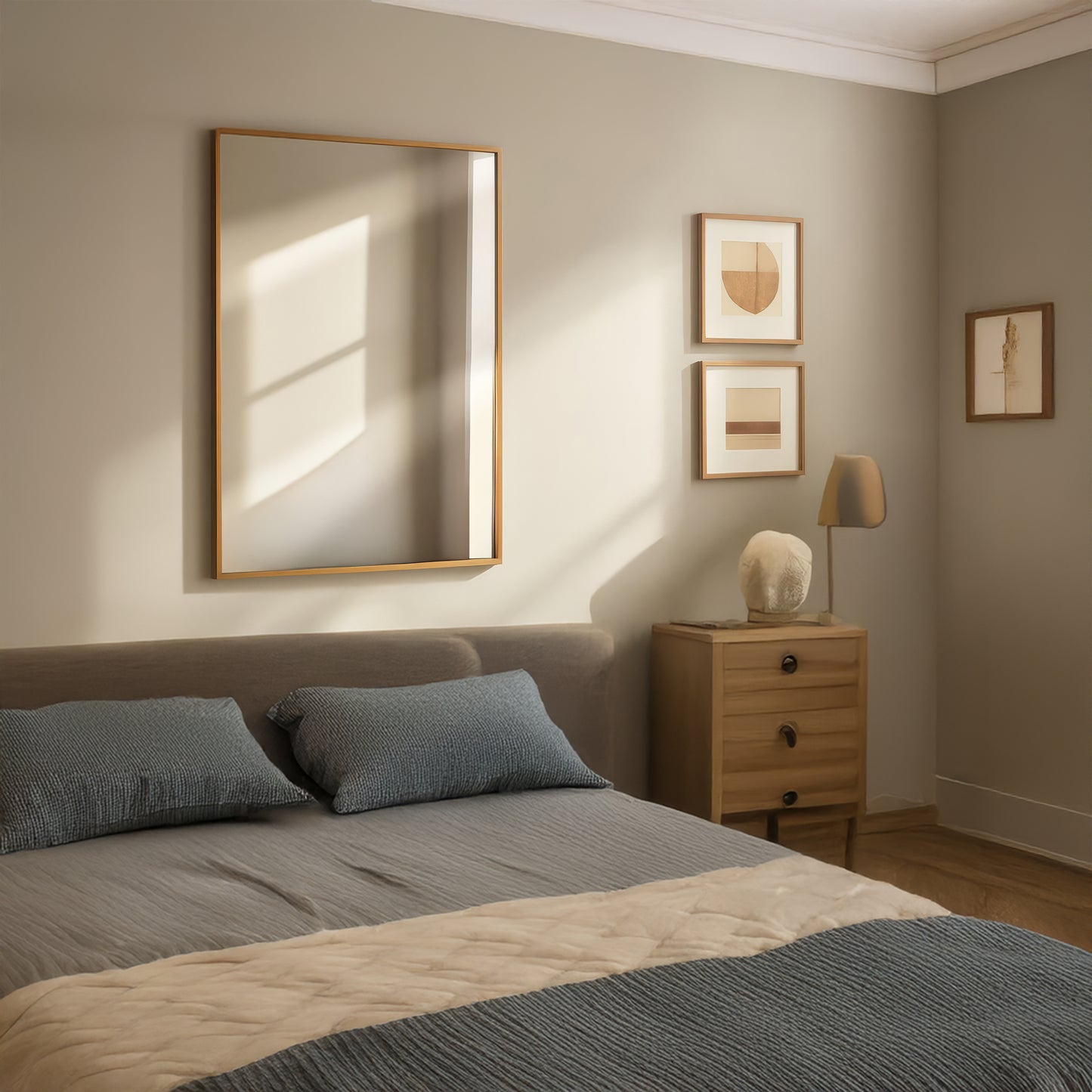 Urban Style Reflections Rectangular Mirror – Gold | 90cm