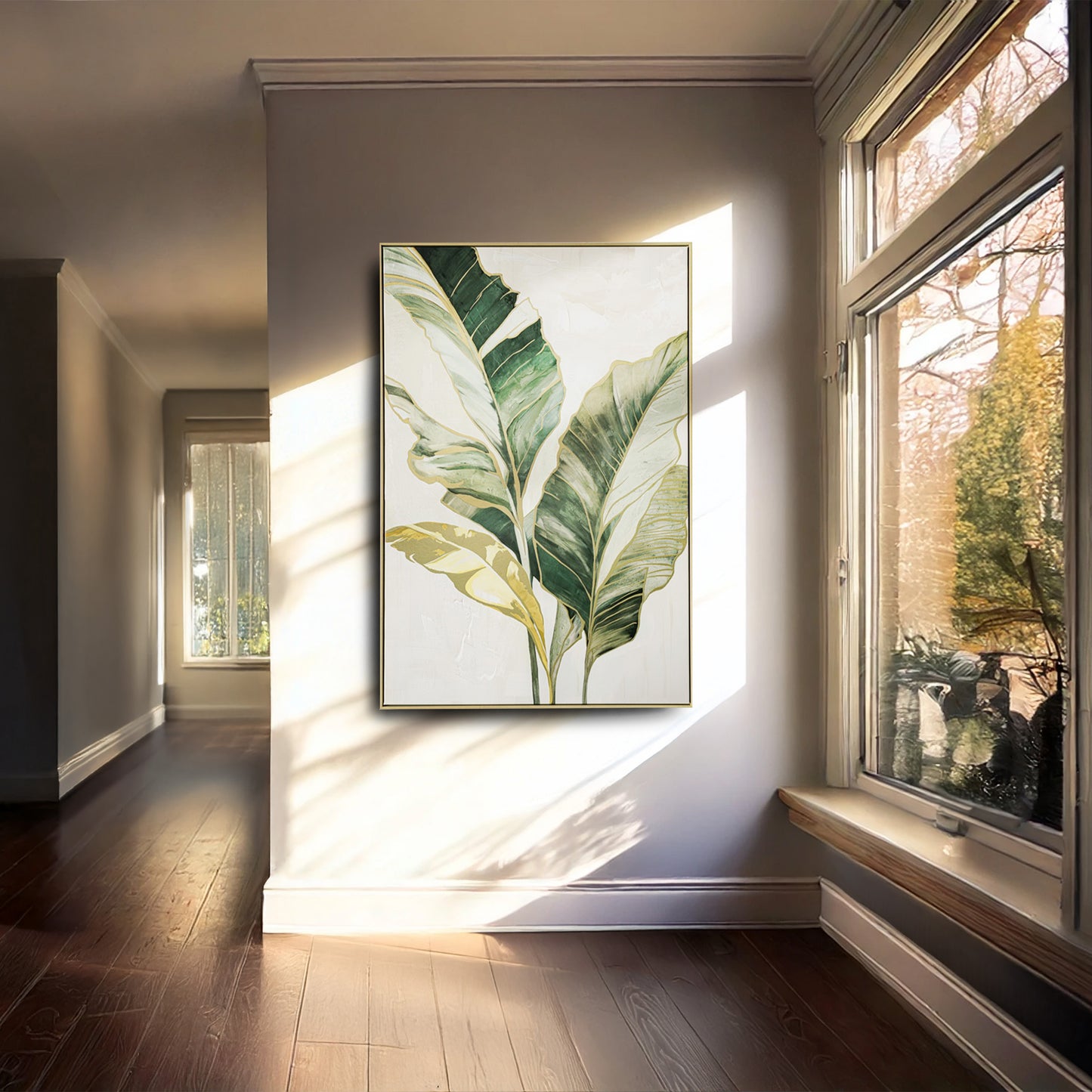 Urban Style Brushmarks Foiled Canvas Palms