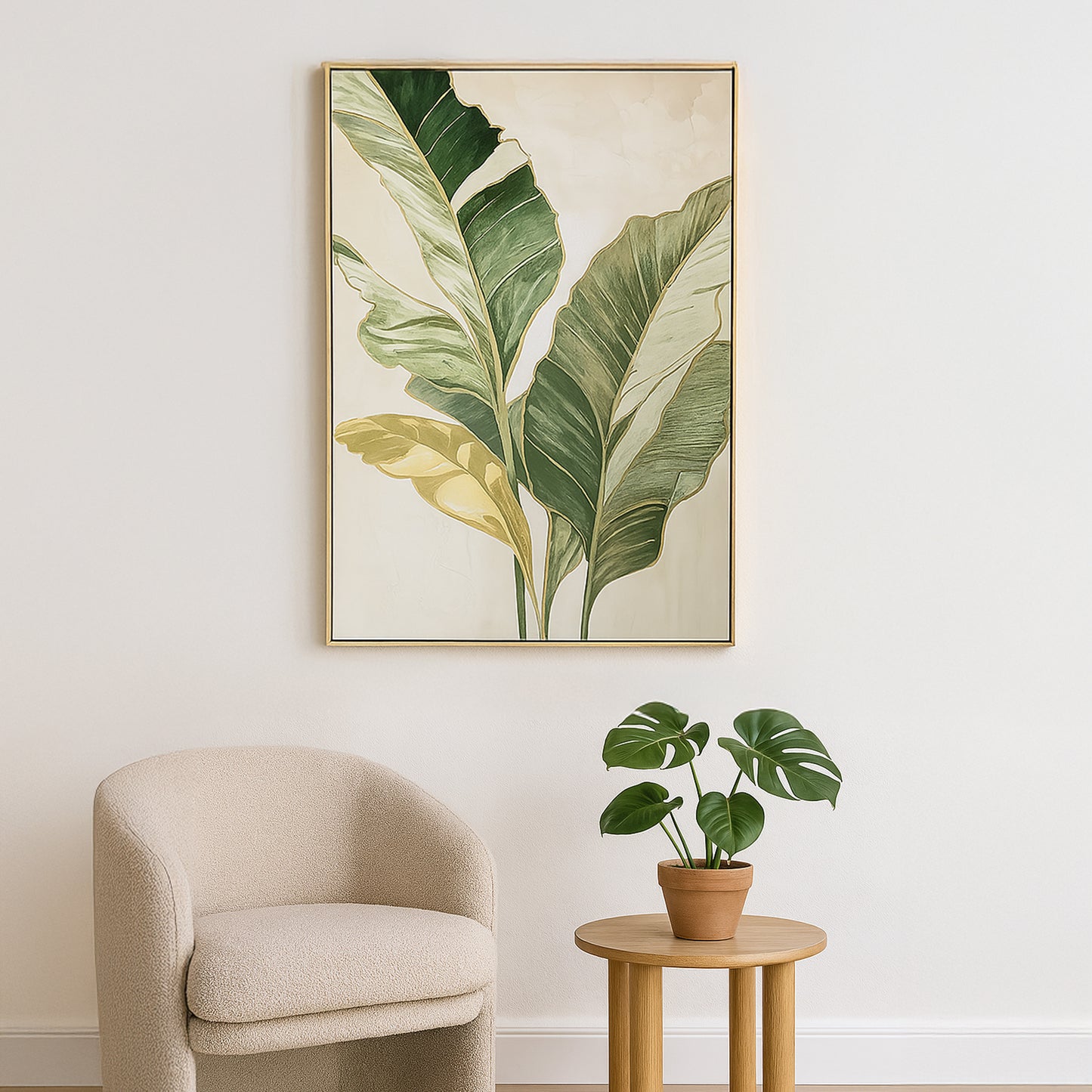 Urban Style Brushmarks Foiled Canvas Palms