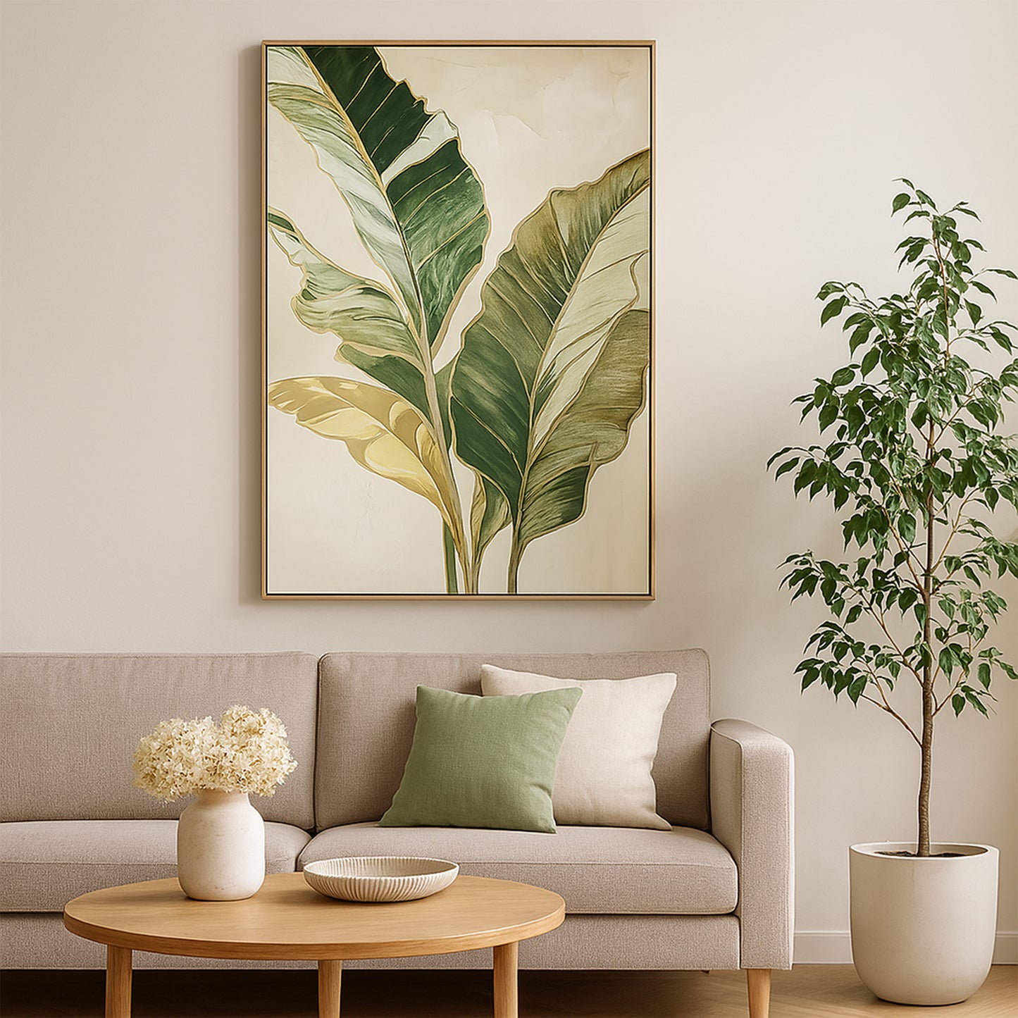 Urban Style Brushmarks Foiled Canvas Palms