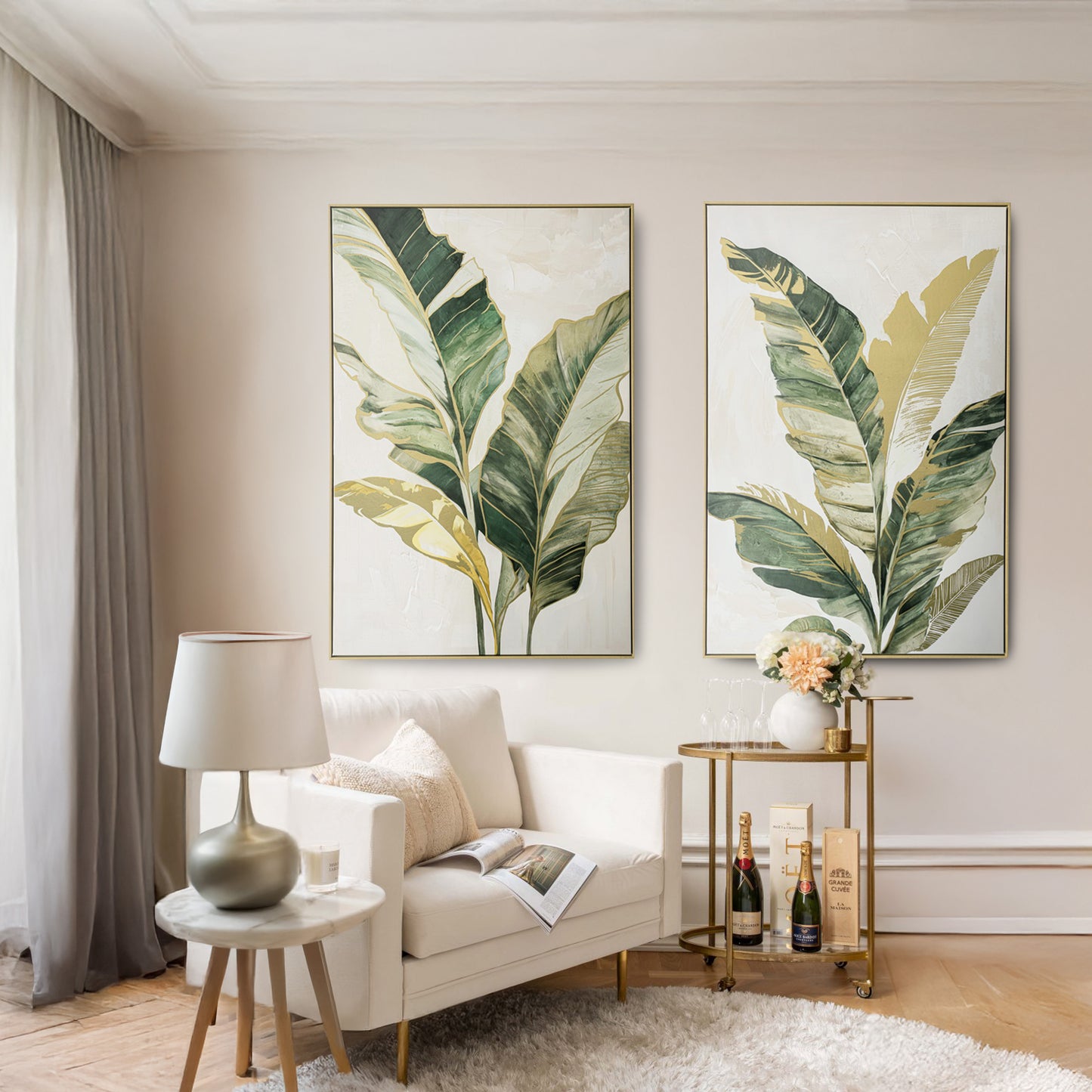 Urban Style Brushmarks Foiled Canvas Palm