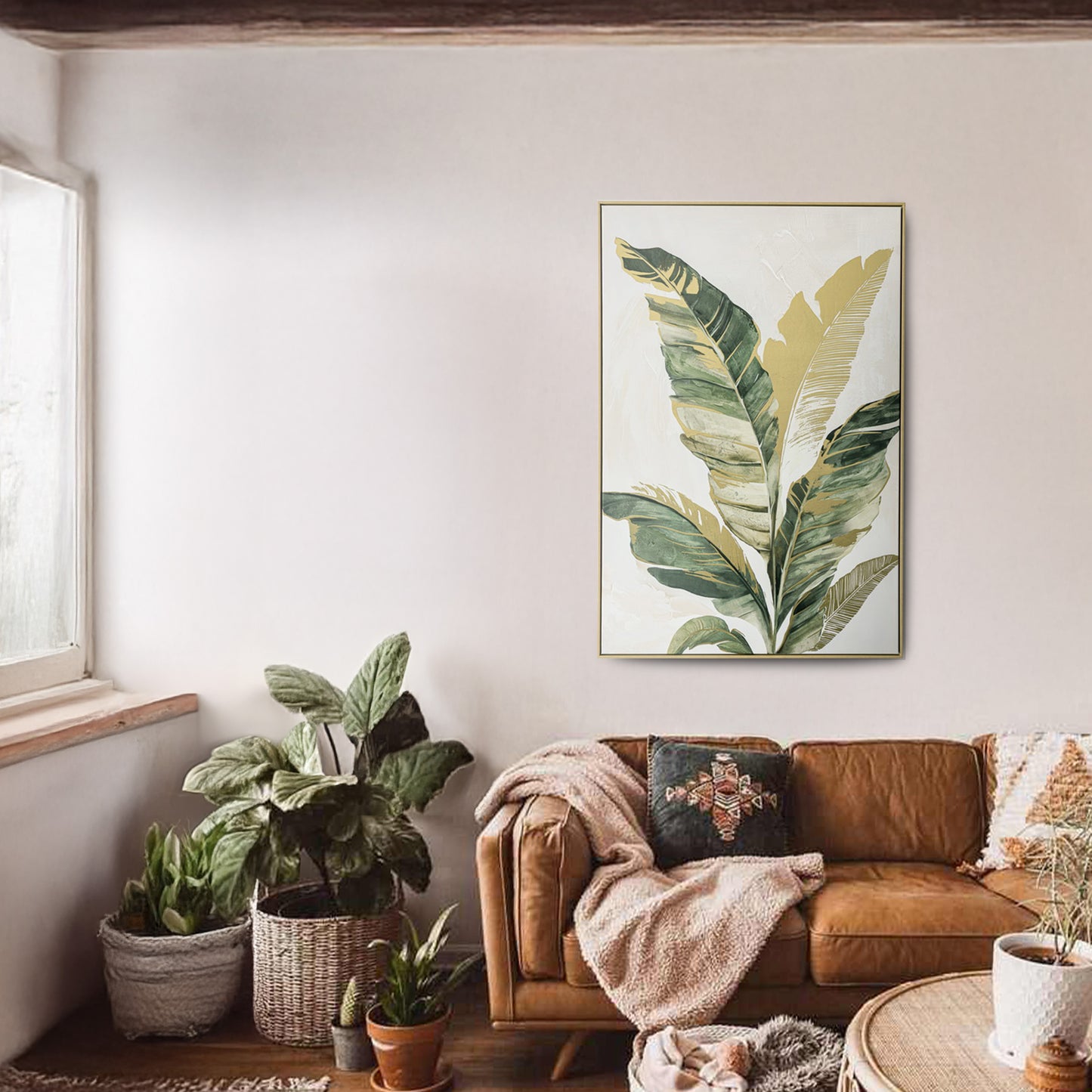 Urban Style Brushmarks Foiled Canvas Palm