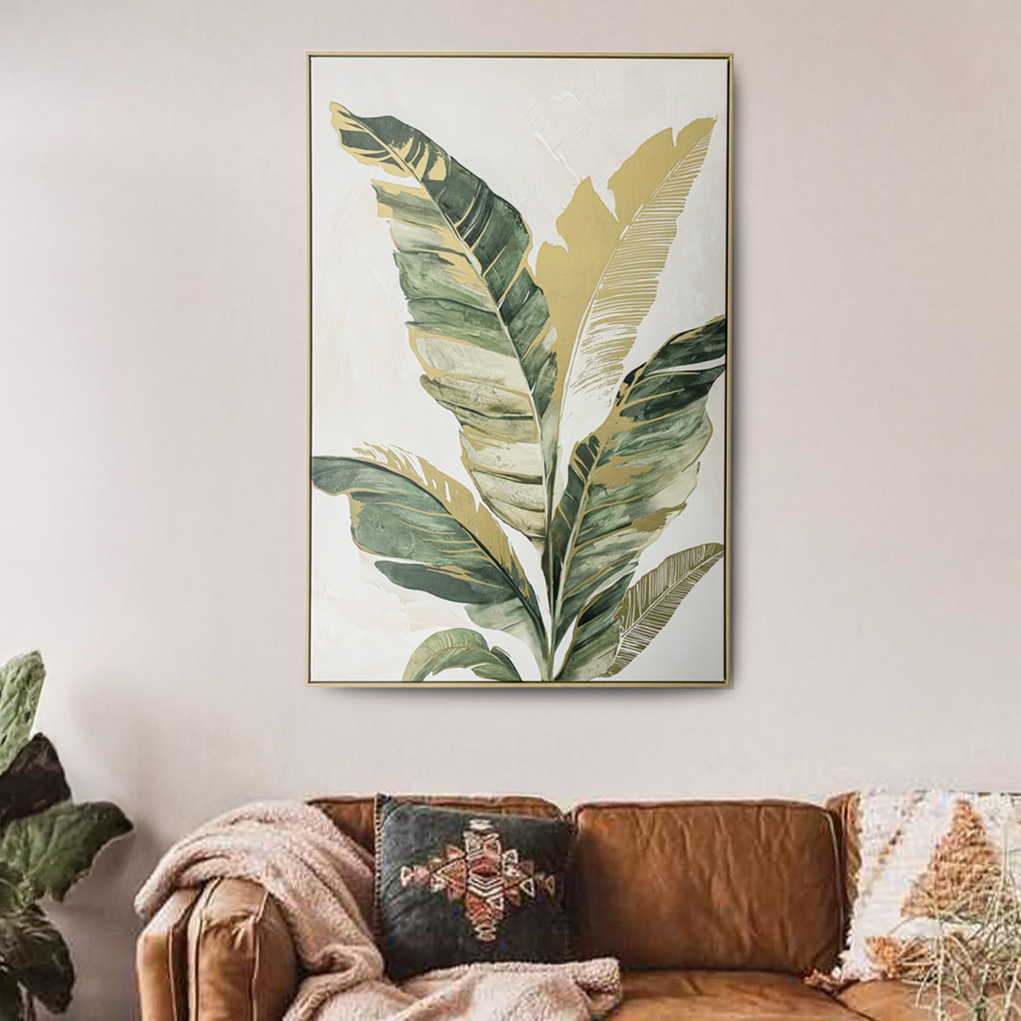 Urban Style Brushmarks Foiled Canvas Palm