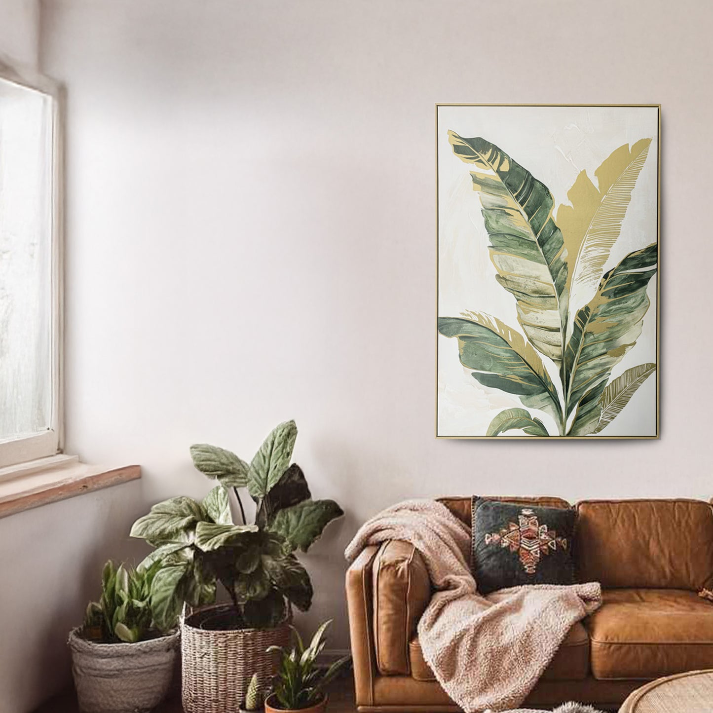 Urban Style Brushmarks Foiled Canvas Palm