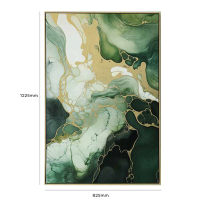 Urban Style Brushmarks Foiled Canvas Green Marble