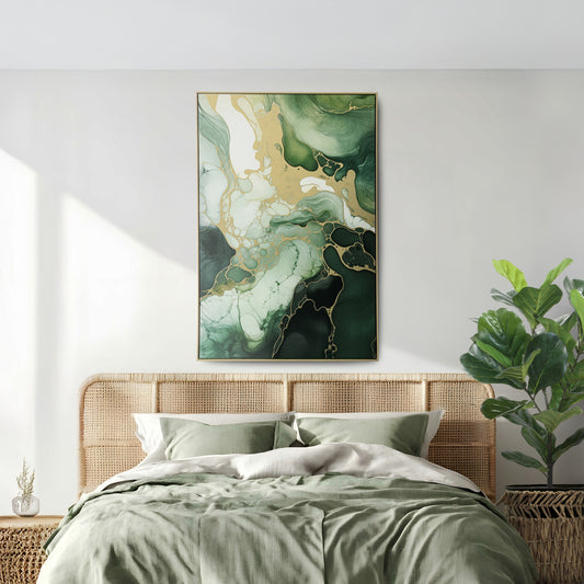 Urban Style Brushmarks Foiled Canvas Green Marble