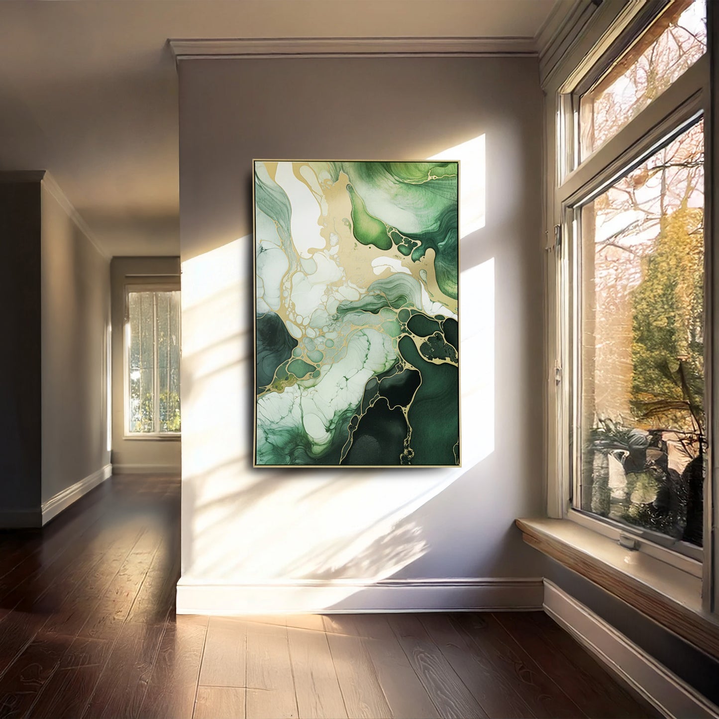 Urban Style Brushmarks Foiled Canvas Green Marble