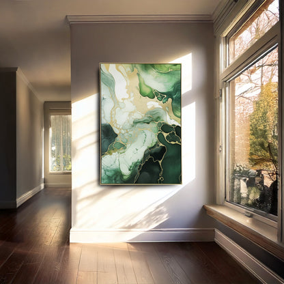 Urban Style Brushmarks Foiled Canvas Green Marble