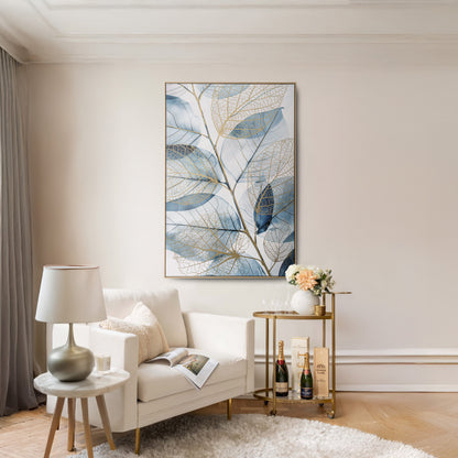 Urban Style Brushmarks Foiled Canvas Watercolour Leaves