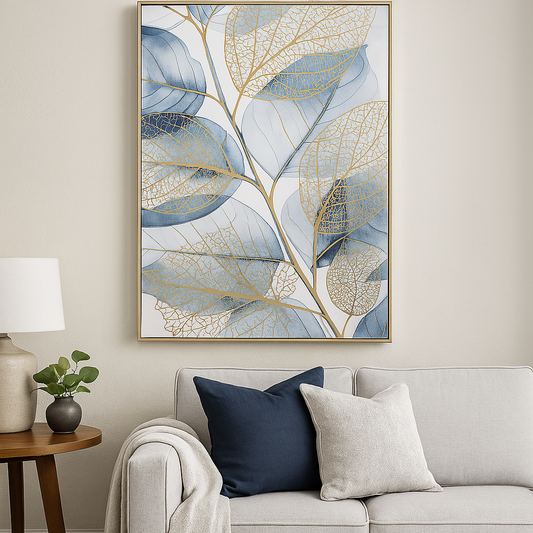 Urban Style Brushmarks Foiled Canvas Watercolour Leaves