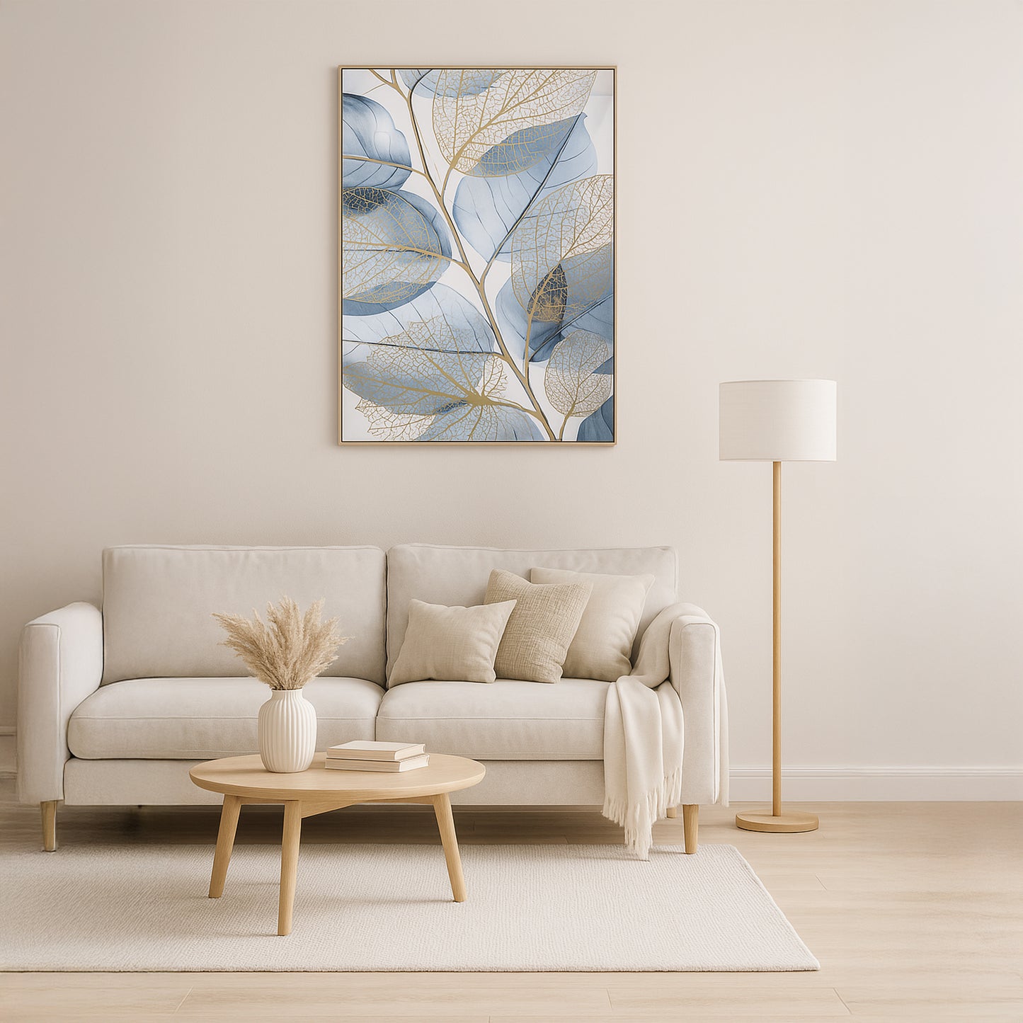 Urban Style Brushmarks Foiled Canvas Watercolour Leaves